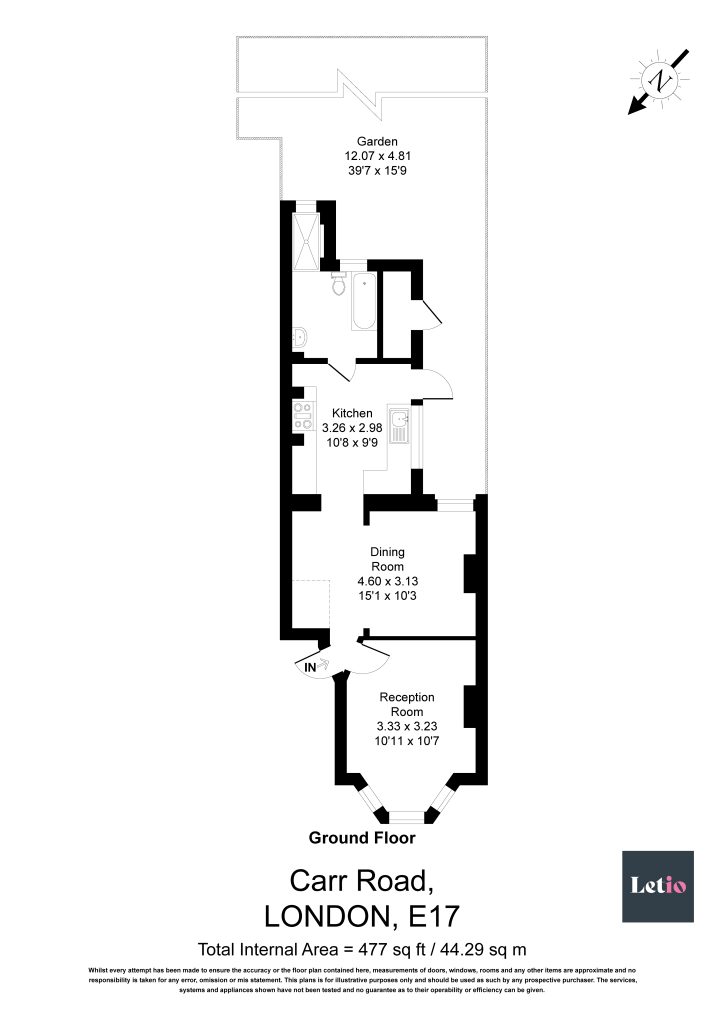 127, Carr Road, London floorplan