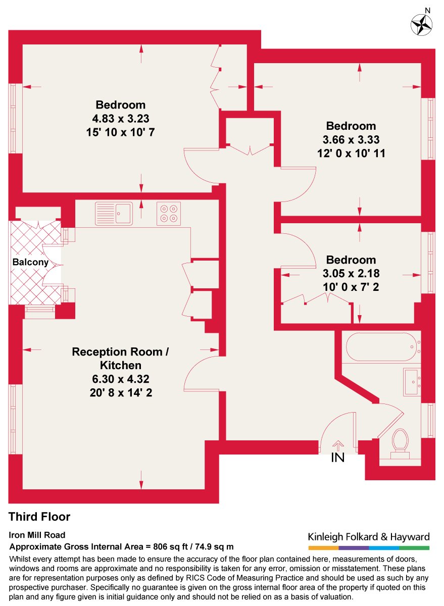 Flat 43, Domelton House,, Iron Mill Road, London floorplan