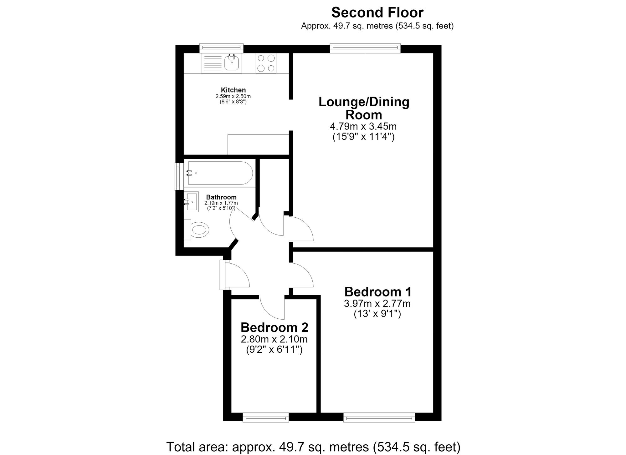 44 Tennyson Court Tennyson Close, Royston floorplan