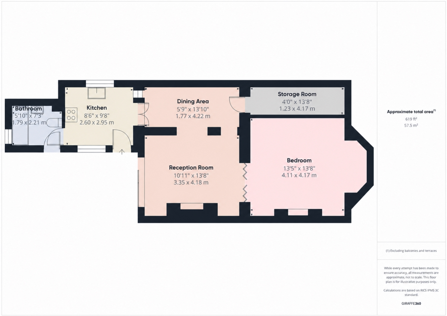 Basement Flat 18, Lansdown, Gloucestershire floorplan