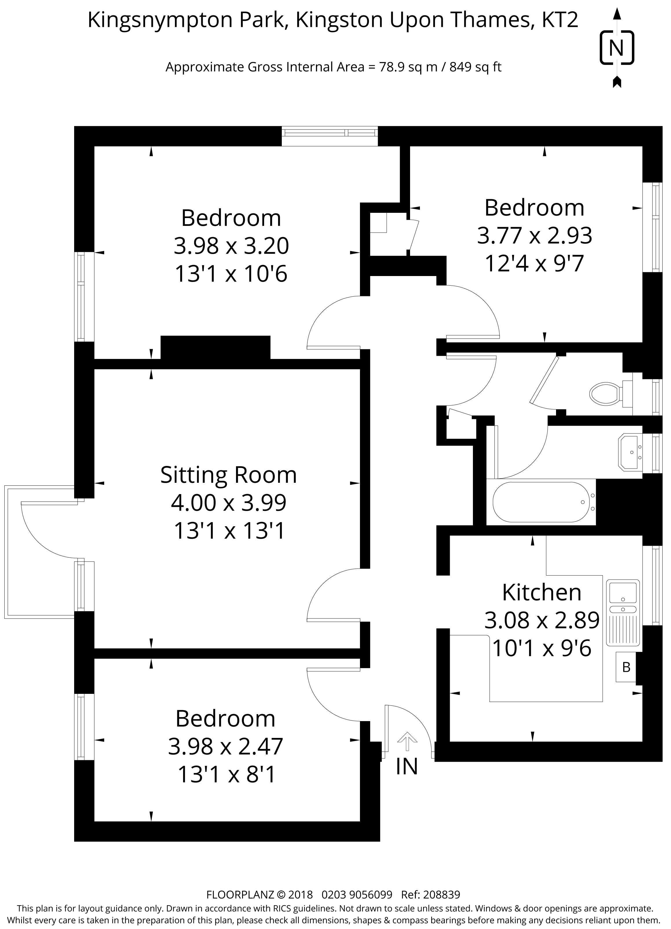 3 Bedrooms Flat to rent in Kingsnympton Park, Kingston Upon Thames KT2