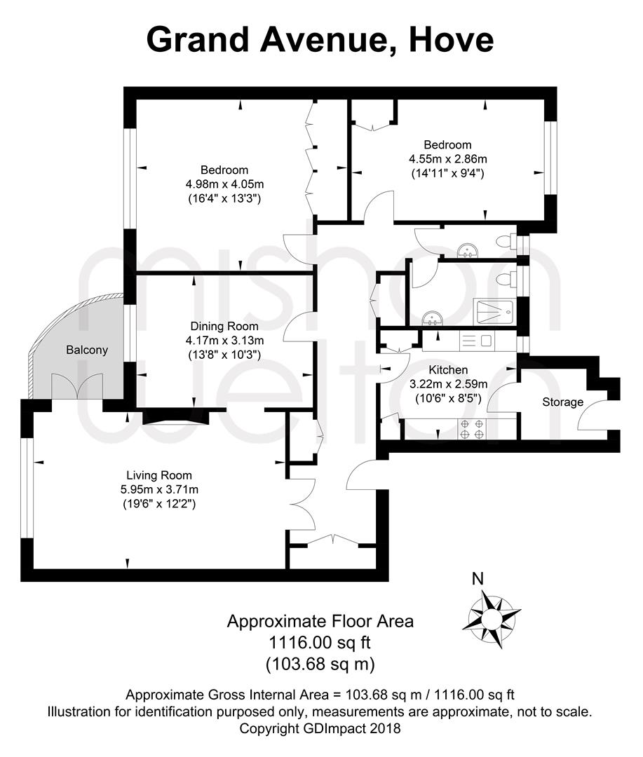 2 Bedrooms Flat for sale in Grand Avenue, Hove BN3