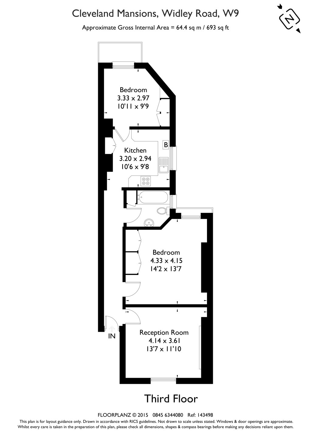 2 Bedrooms Flat to rent in Widley Road, London W9