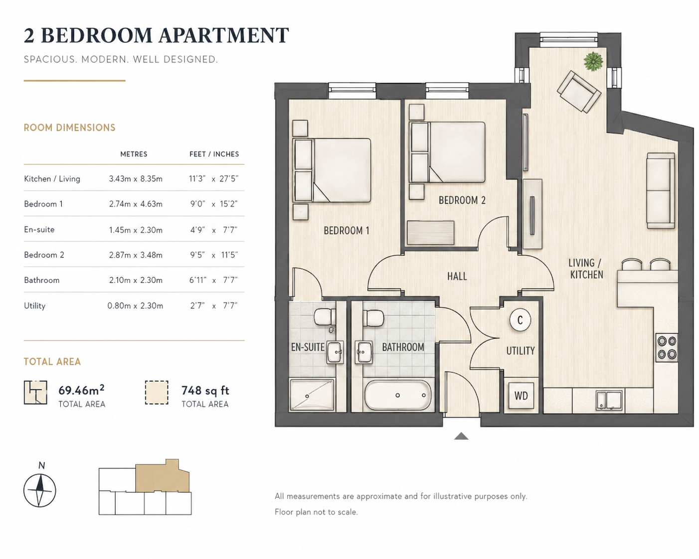 403, Flat, Manchester floorplan