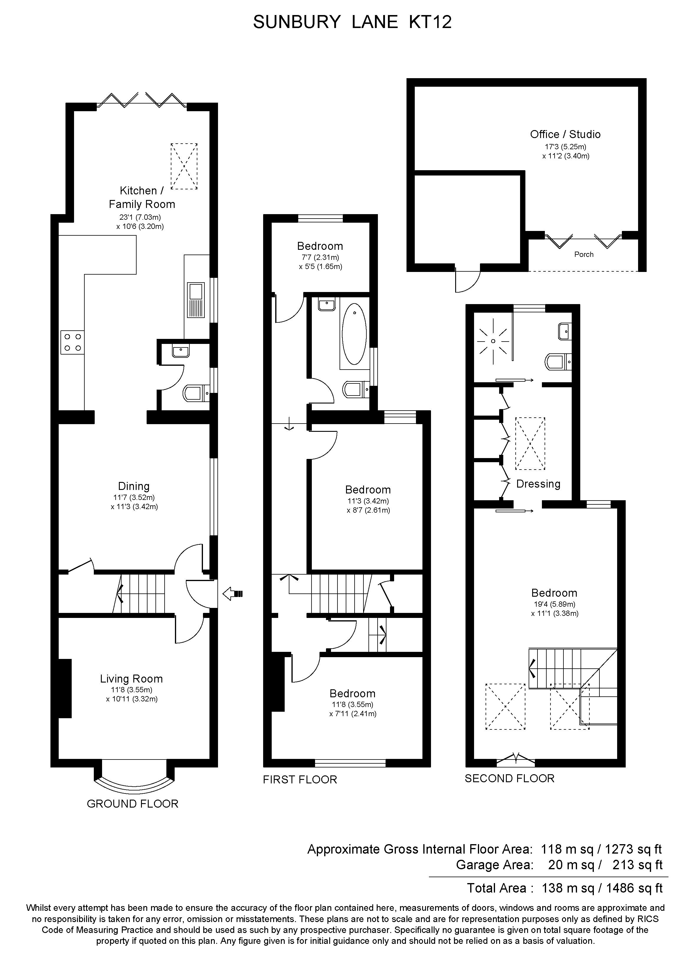3, Sunbury Lane, Walton-On-Thames floorplan
