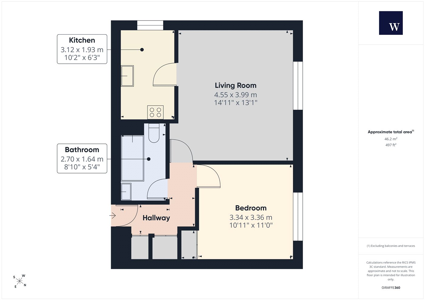 Flat 4, Kingfisher Court, 41, Lewin Road, London floorplan