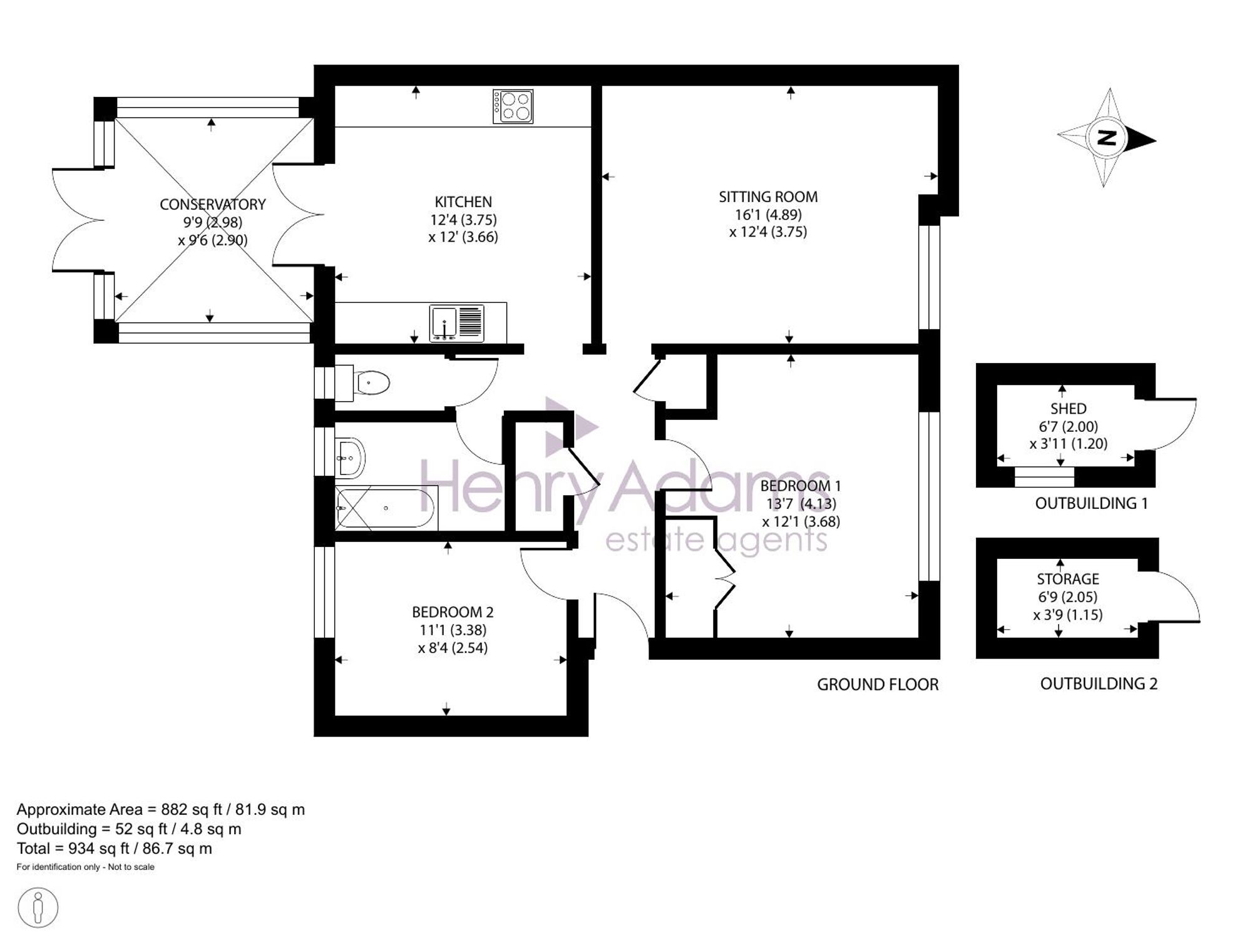 2 Swanfield Drive, Chichester floorplan