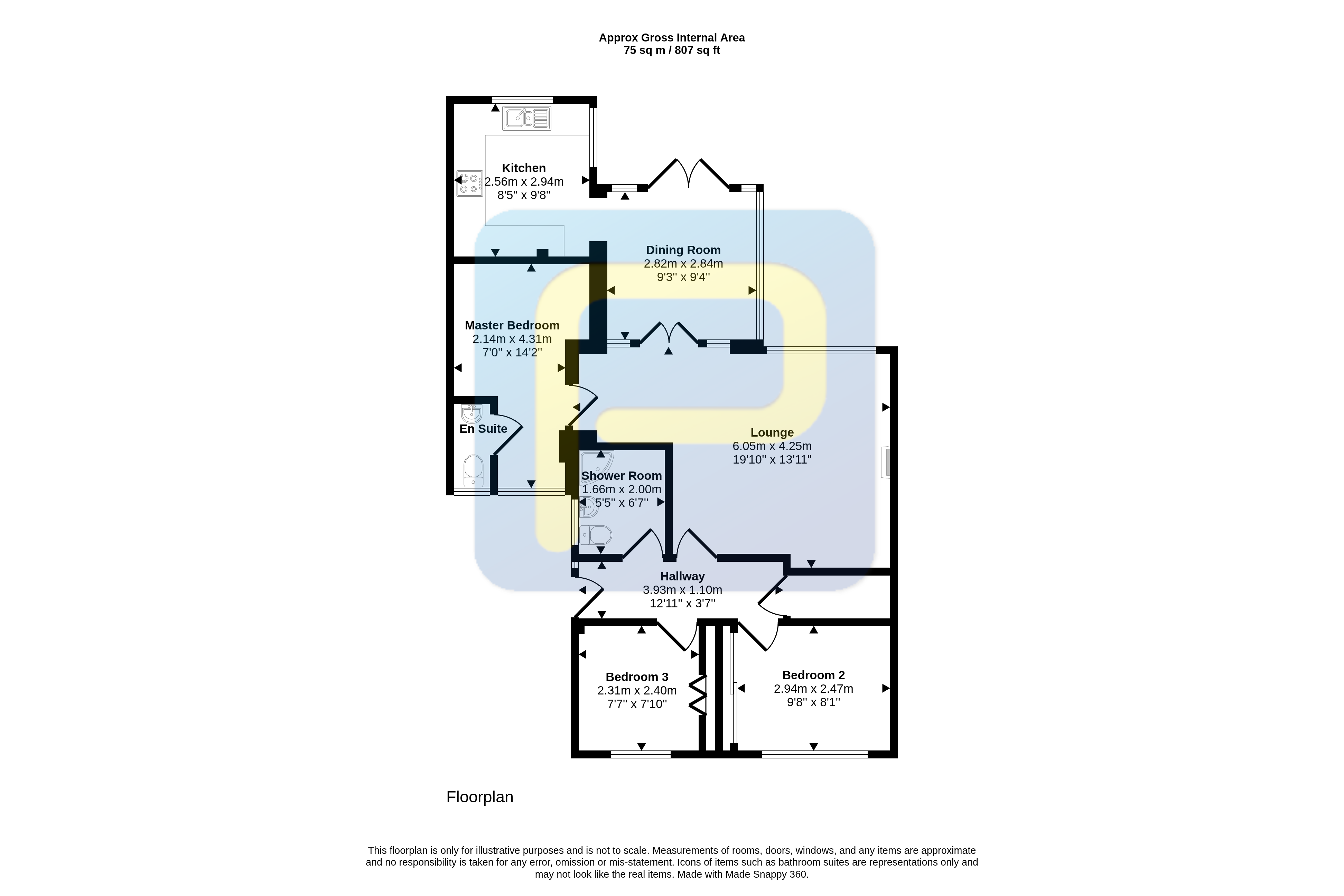 61, Longstone Close, Chathill floorplan