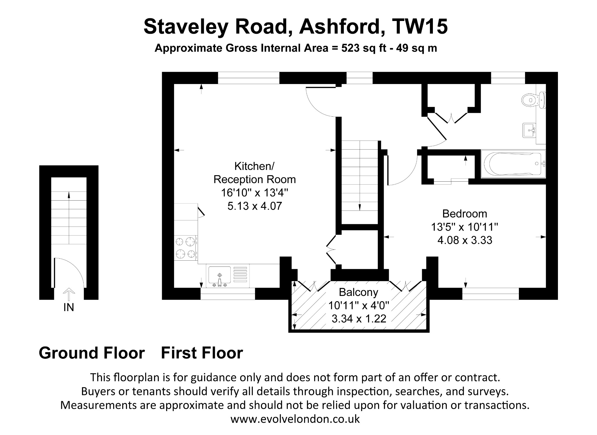 5A Staveley Road, Ashford, Surrey floorplan