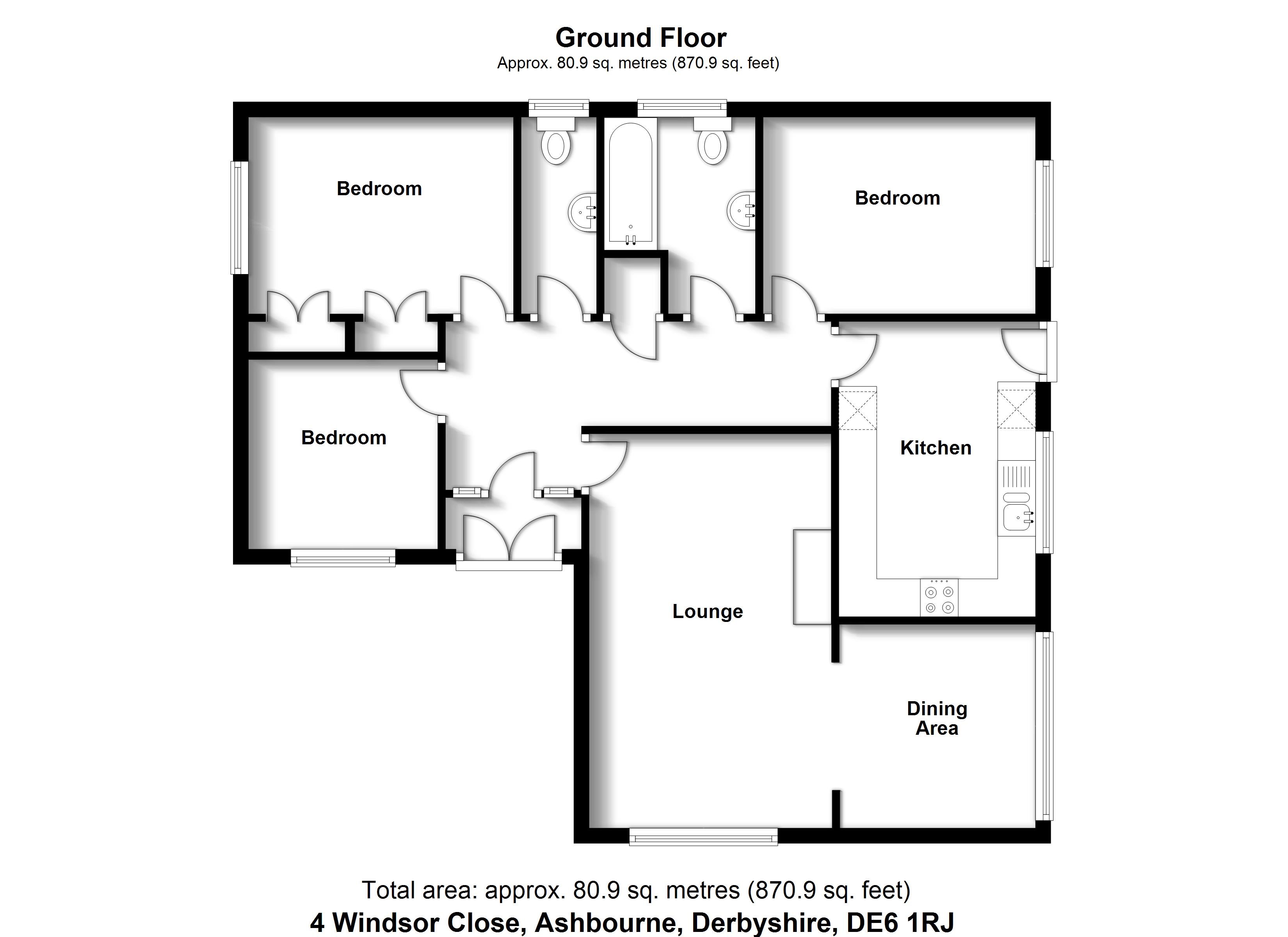 3 Bedrooms Bungalow for sale in Windsor Close, Ashbourne DE6