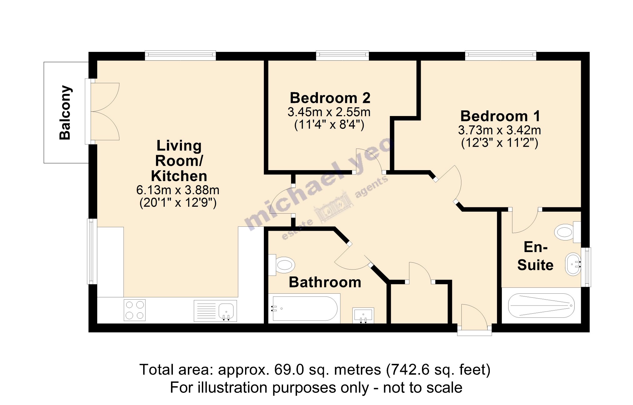 2 Bedrooms Flat for sale in Lockwood Court, Borehamwood, Herts WD6