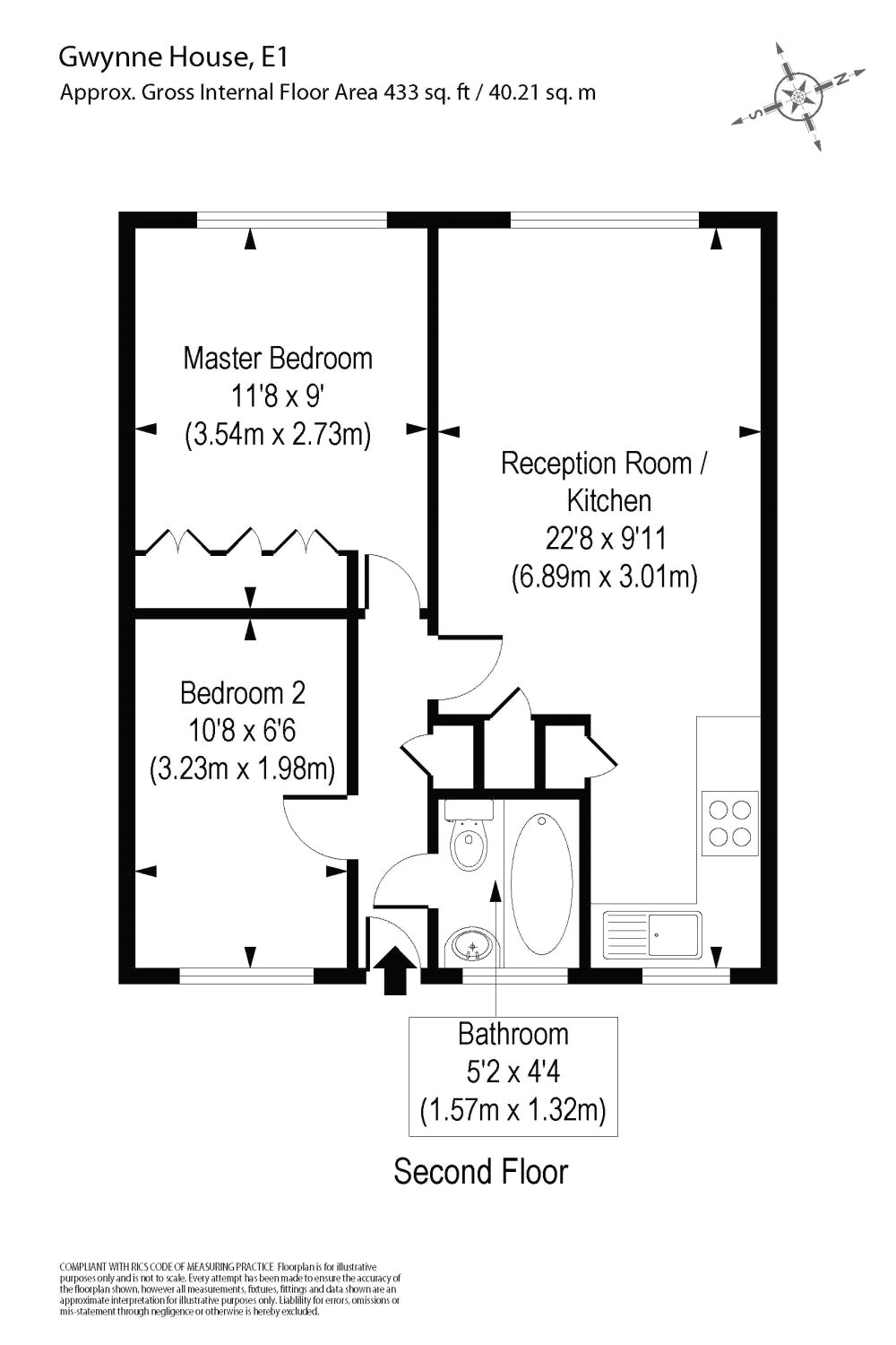2 Bedrooms Flat to rent in Gwynne House, Turner Street, London E1