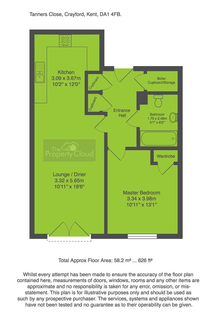 1 Bedrooms Flat for sale in Tanners Close, Crayford, Dartford DA1
