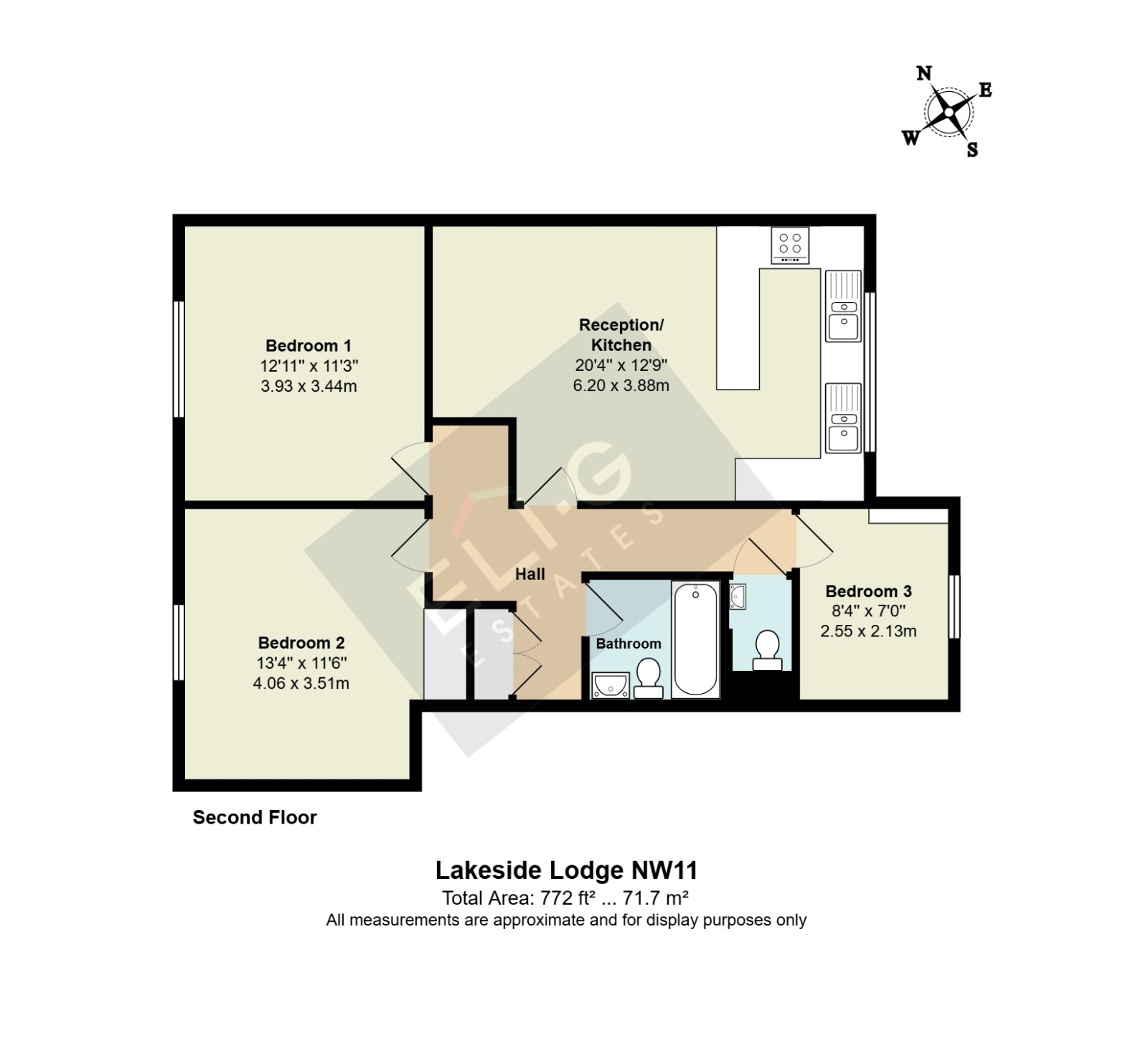 Flat 18 Lakeside Lodge, 131, Bridge Lane, LONDON floorplan