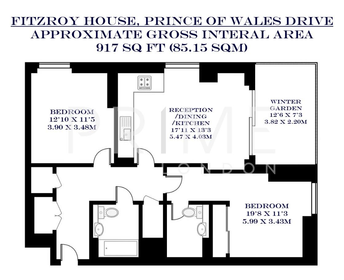 2, Fitzroy House, Prince of Wales Drive floorplan