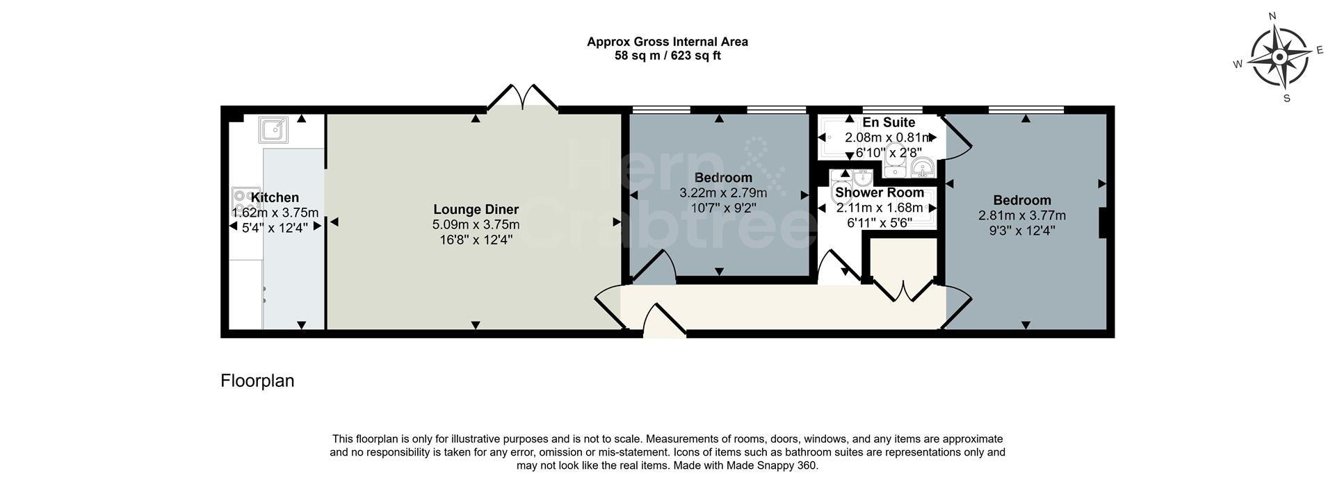 Apartment 5, St. Winefrides, Romilly Crescent, Cardiff floorplan