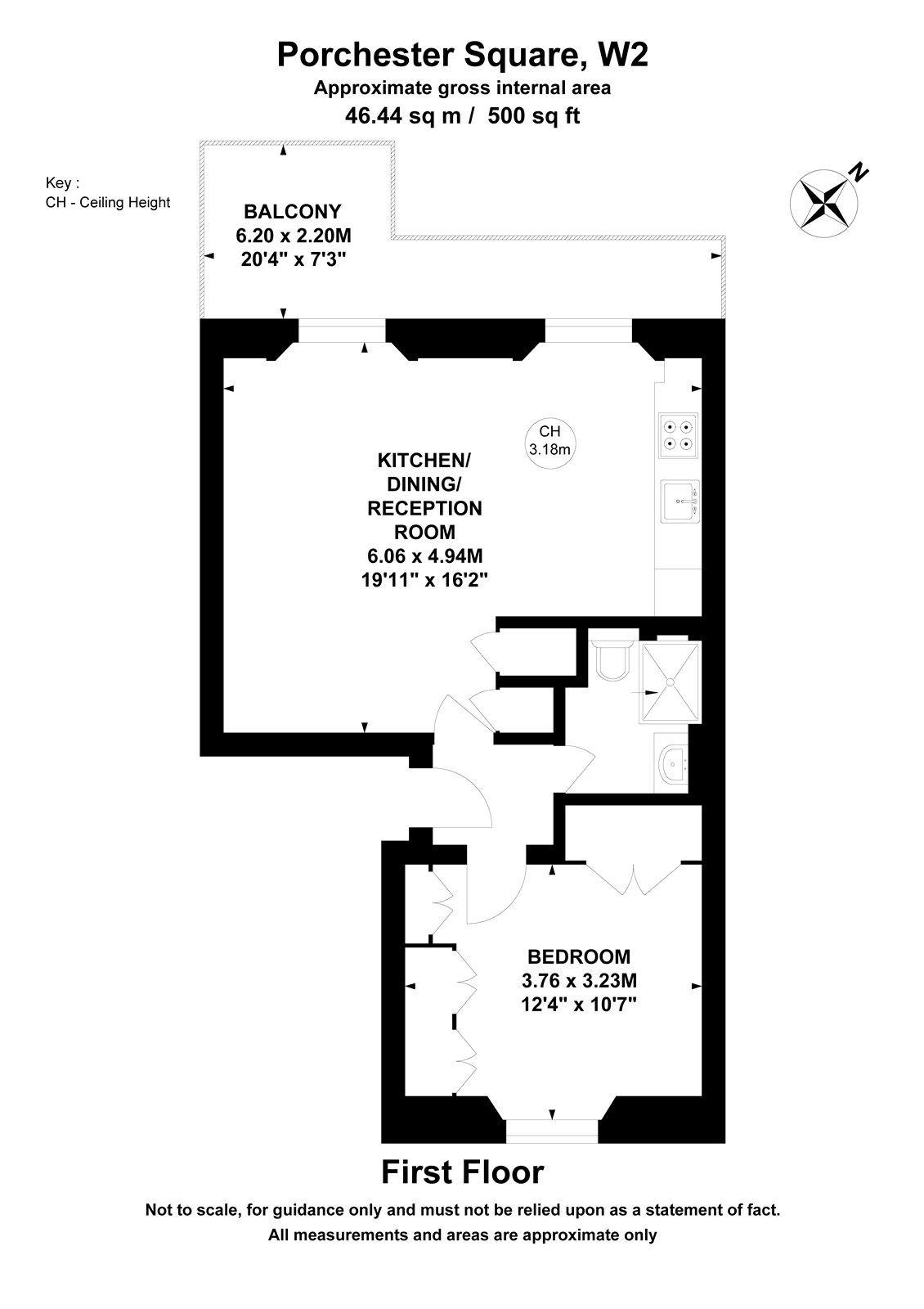 Flat C, 5, Porchester Square, London floorplan