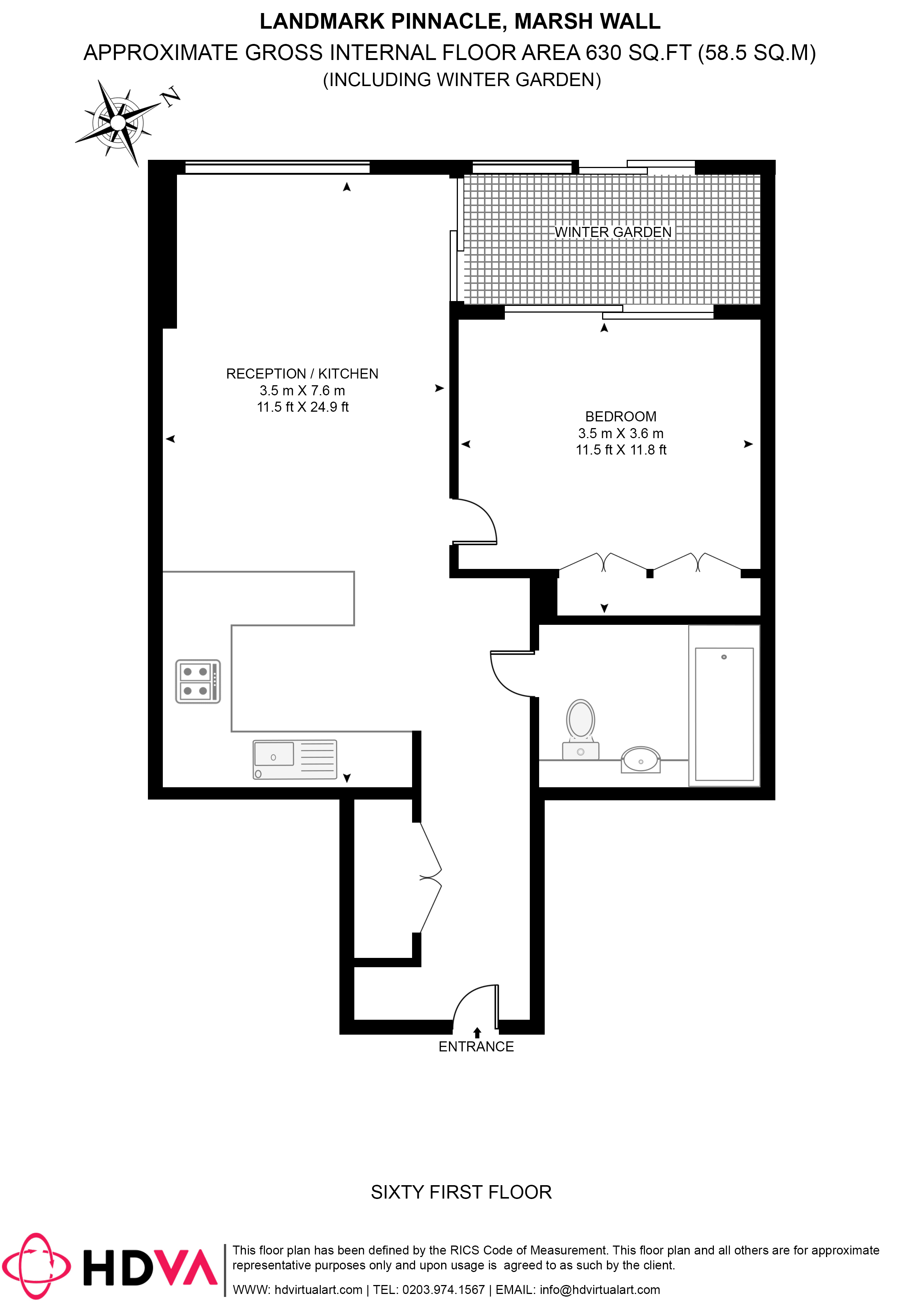 Apartment 6109, 10, Marsh Wall, London floorplan