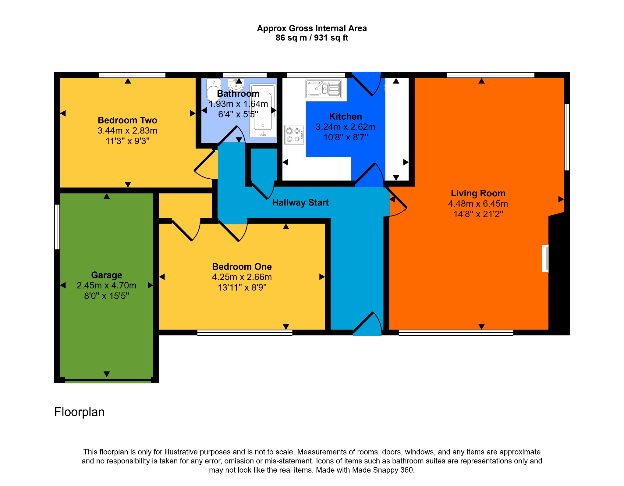 1 Barton Drive, Preston, Dorset floorplan