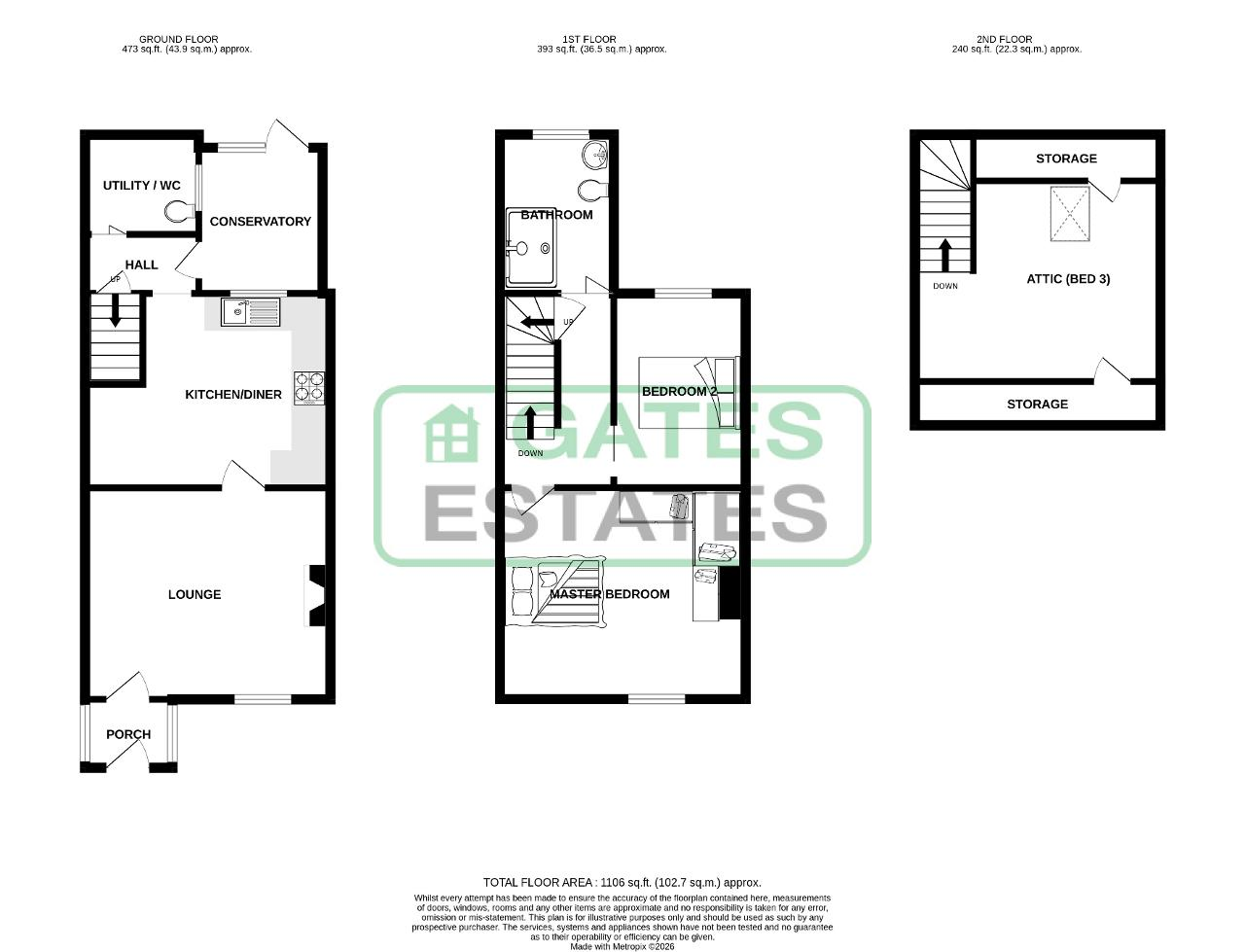 93, Sheffield Road, Barnsley floorplan