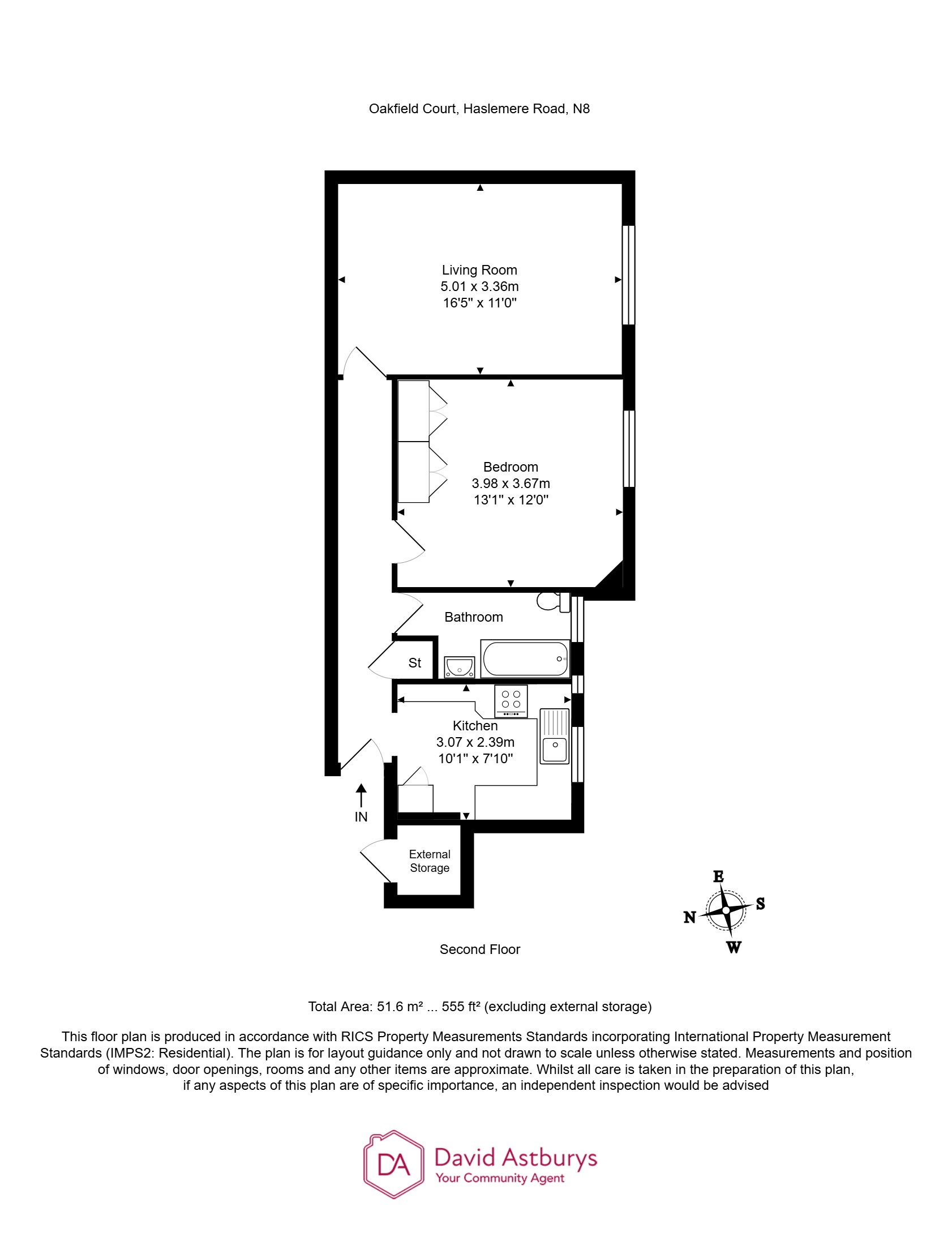 23 Oakfield Court, Haslemere Road, Crouch End floorplan