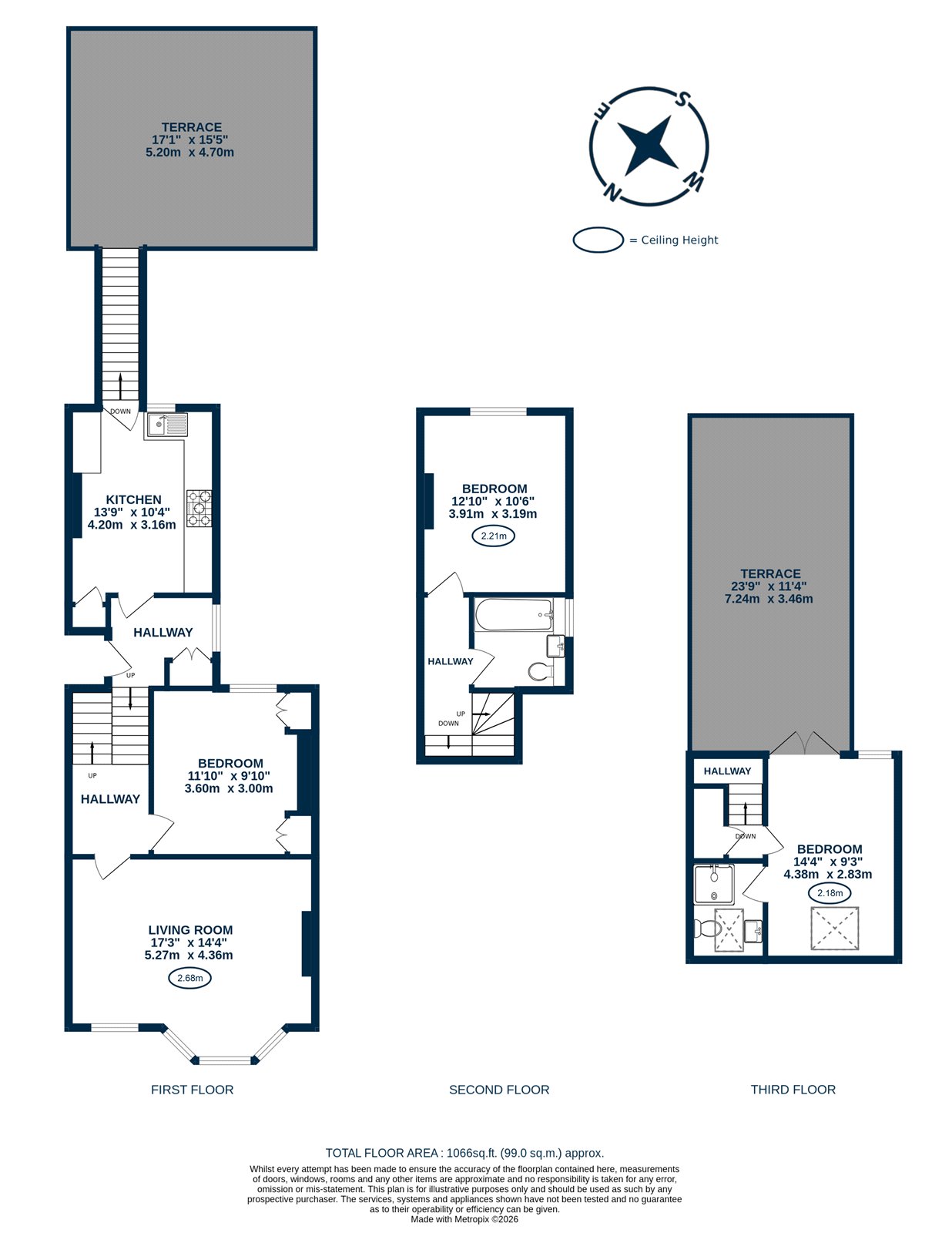 55b, Cotleigh Road, London floorplan