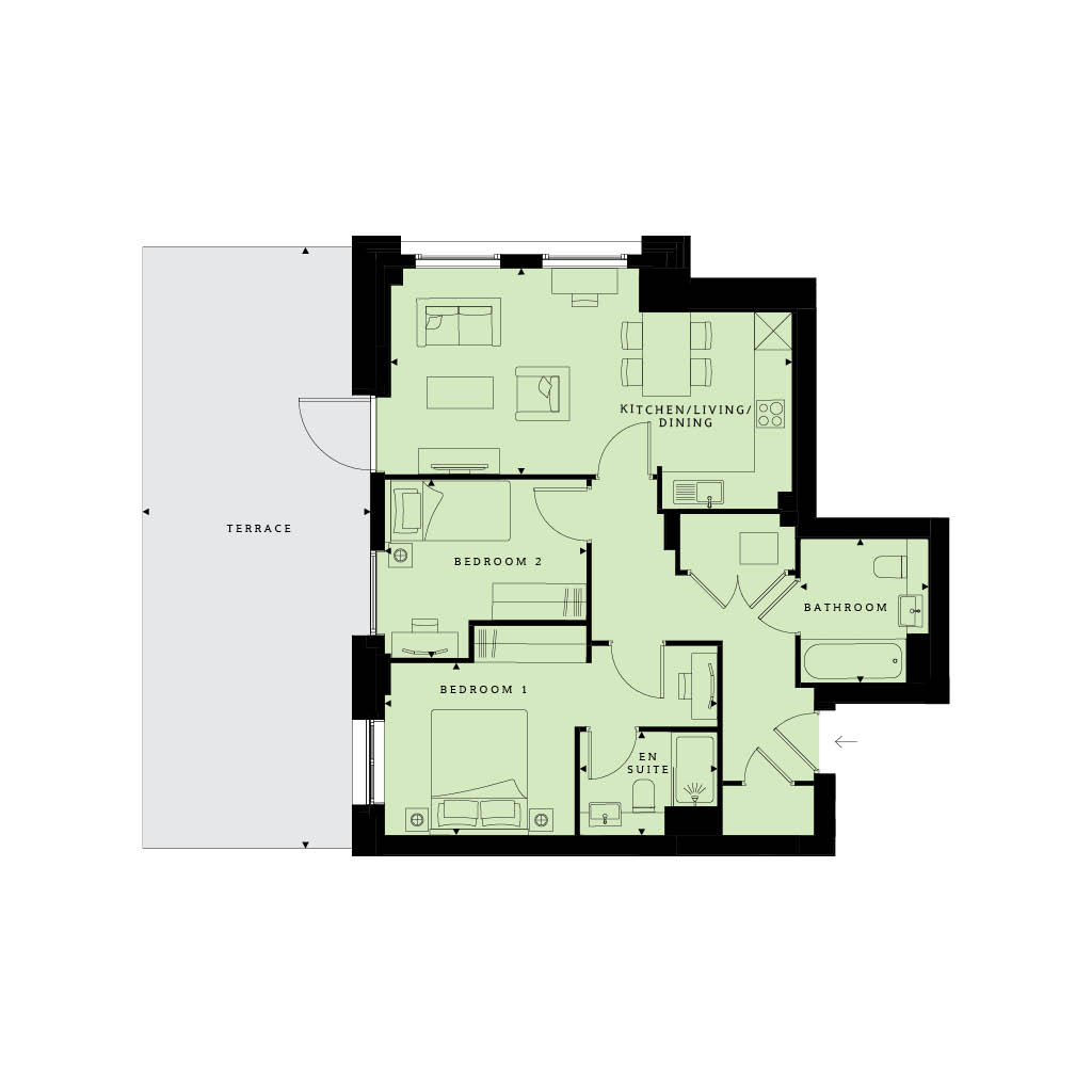 "Dodson House" at Medawar Drive, London NW7, 2 bedroom flat for sale