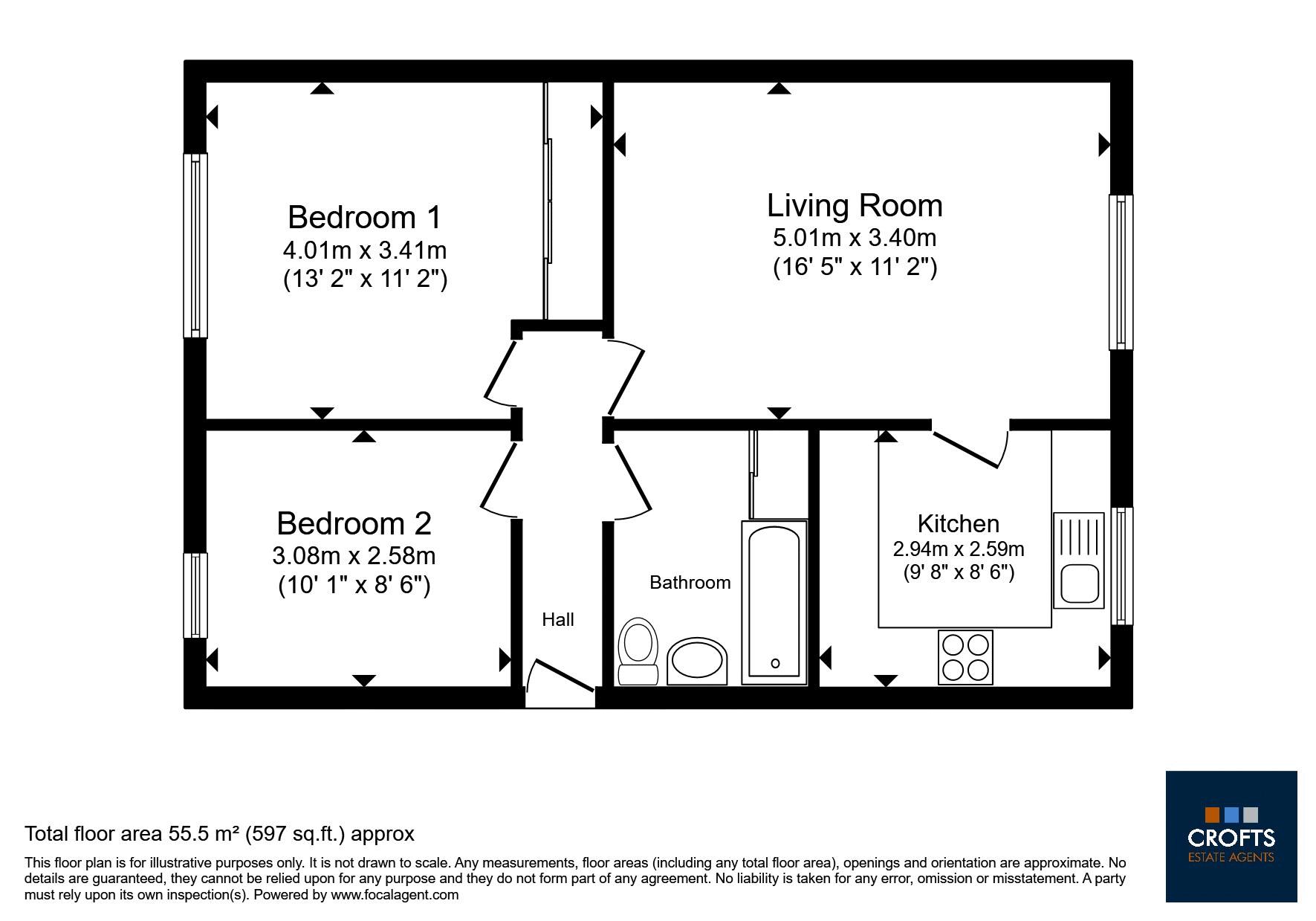 Flat 3 11, Regent Gardens, Grimsby floorplan