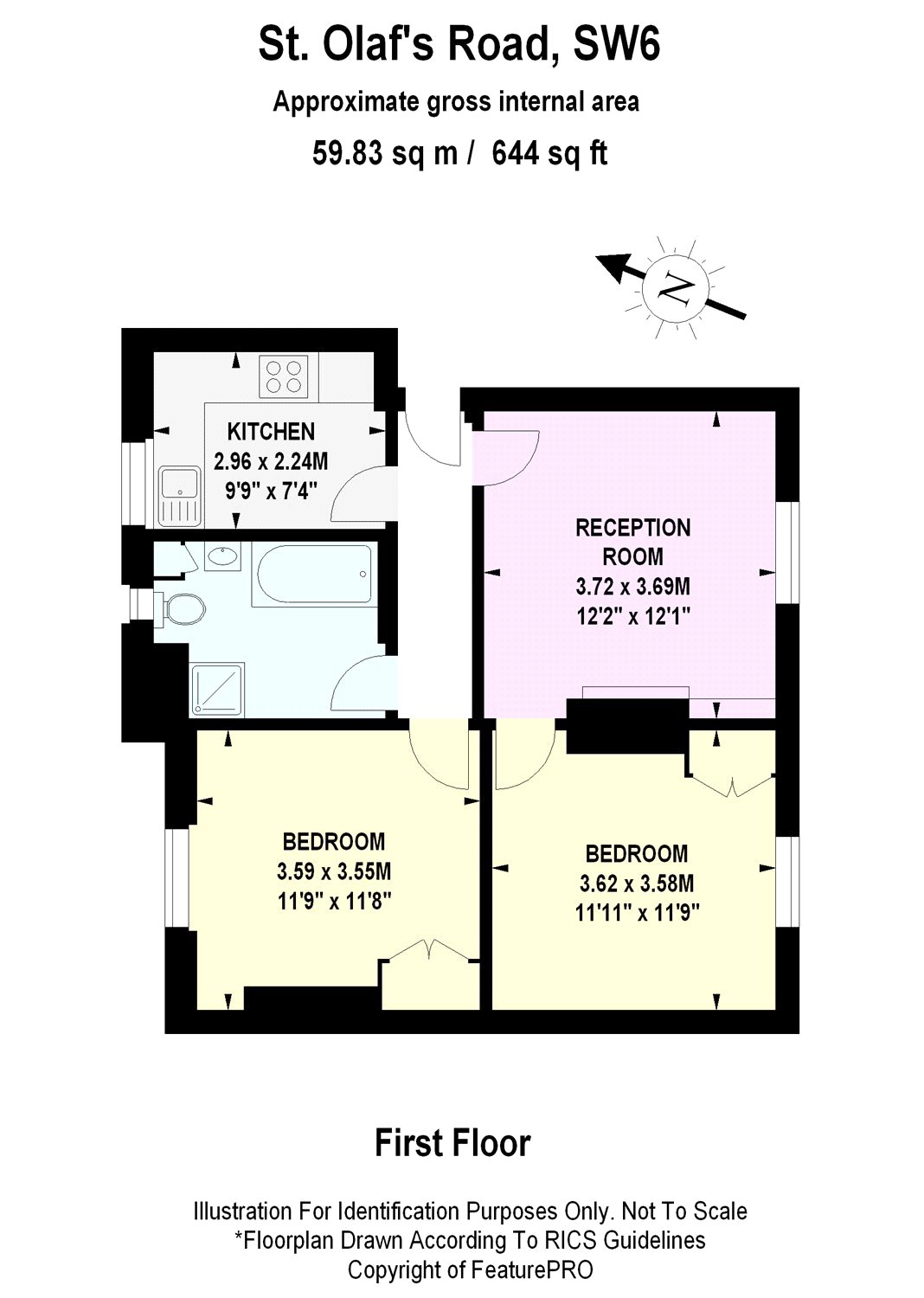 2 Bedrooms Flat to rent in St. Olaf's Road, London SW6