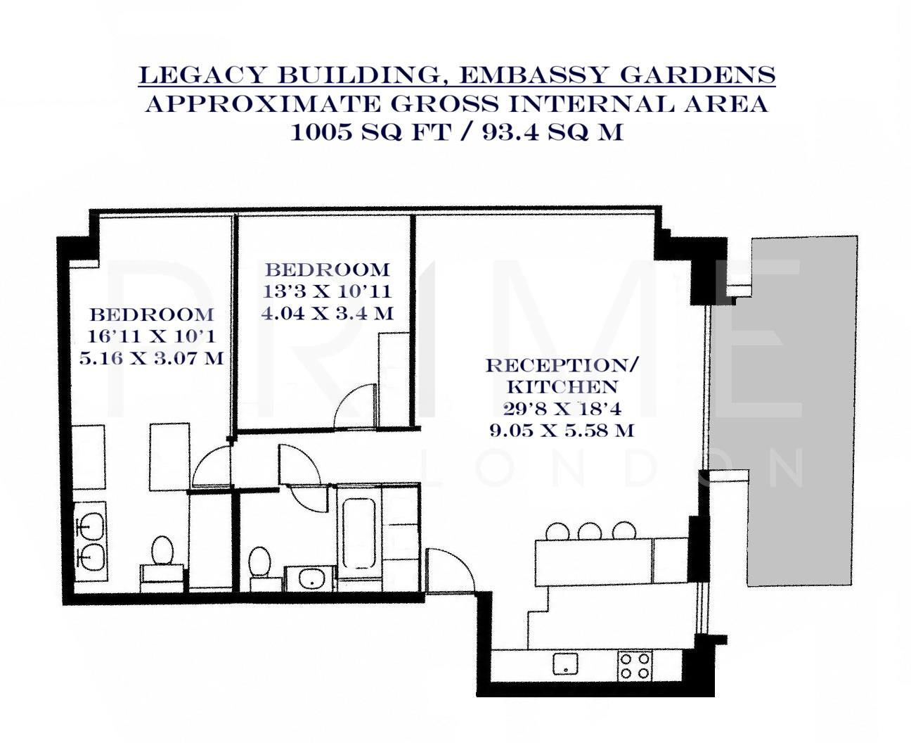 F202, Legacy Building, Embassy Gardens floorplan