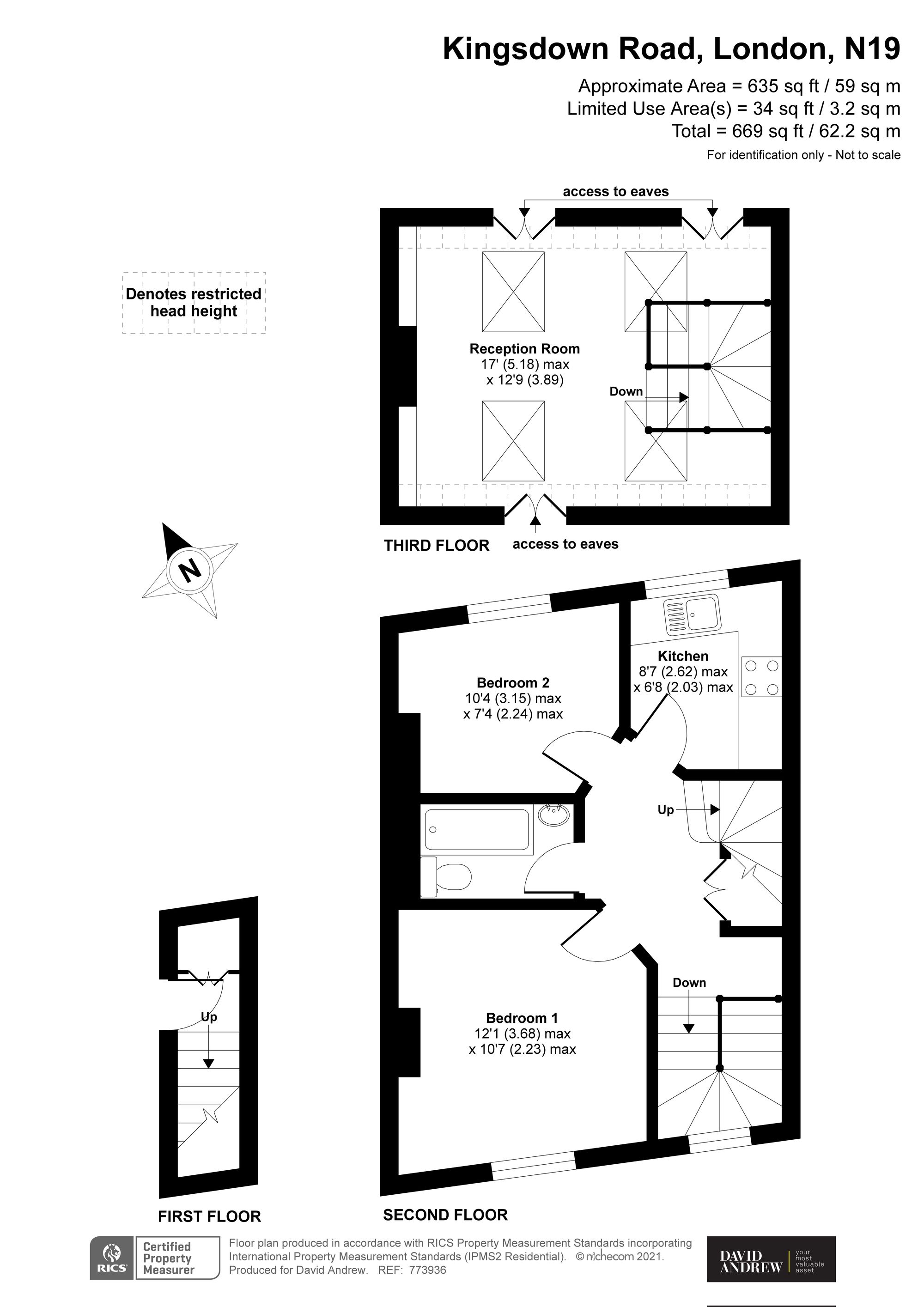 Second Floor Flat, 44 Kingsdown Road, London floorplan