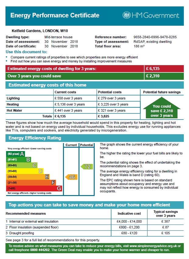 Kelfield Gardens, London W10, 4 bedroom terraced house for sale