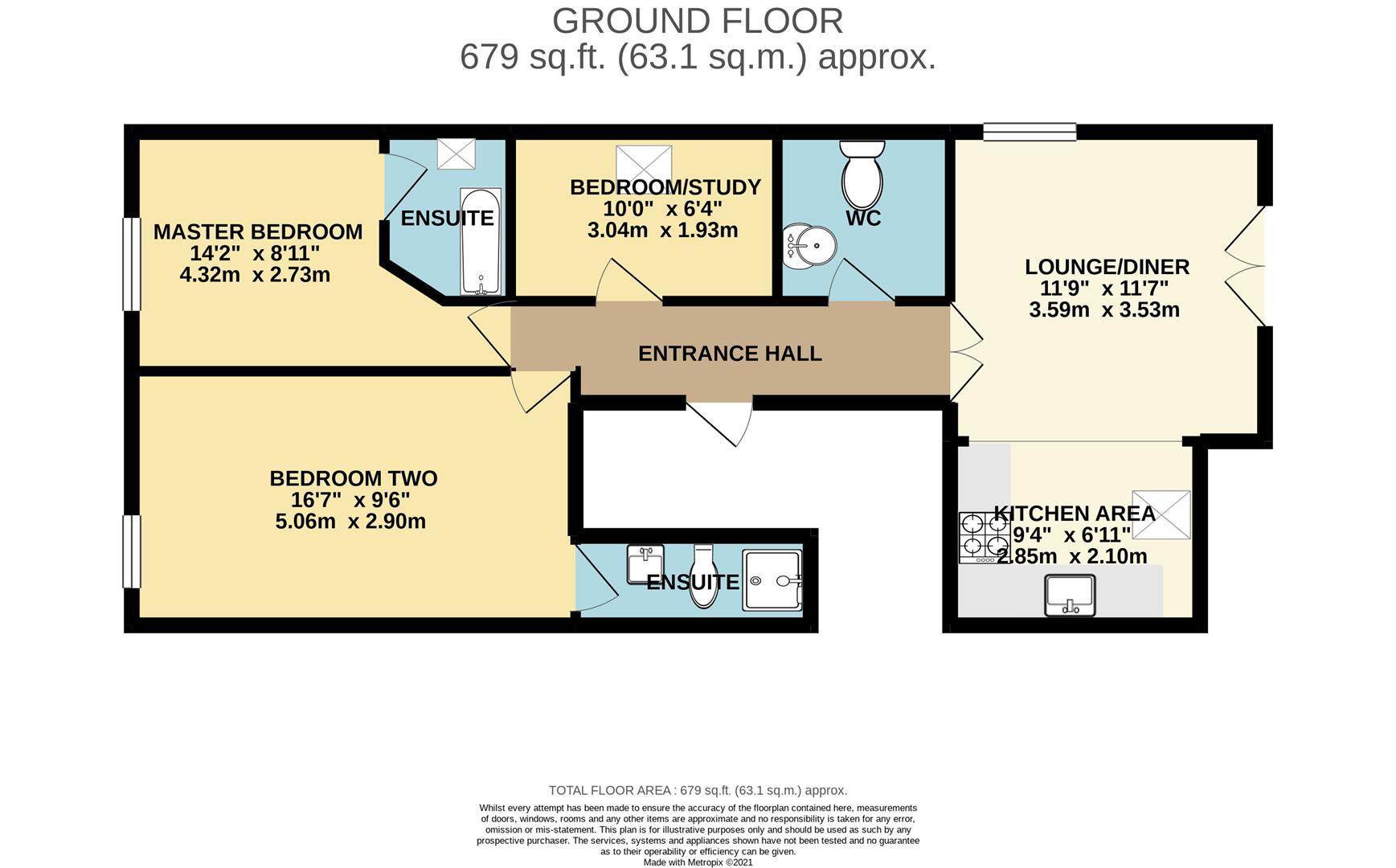 Flat 4 Bank House, Shore Road, Warsash, Southampton floorplan