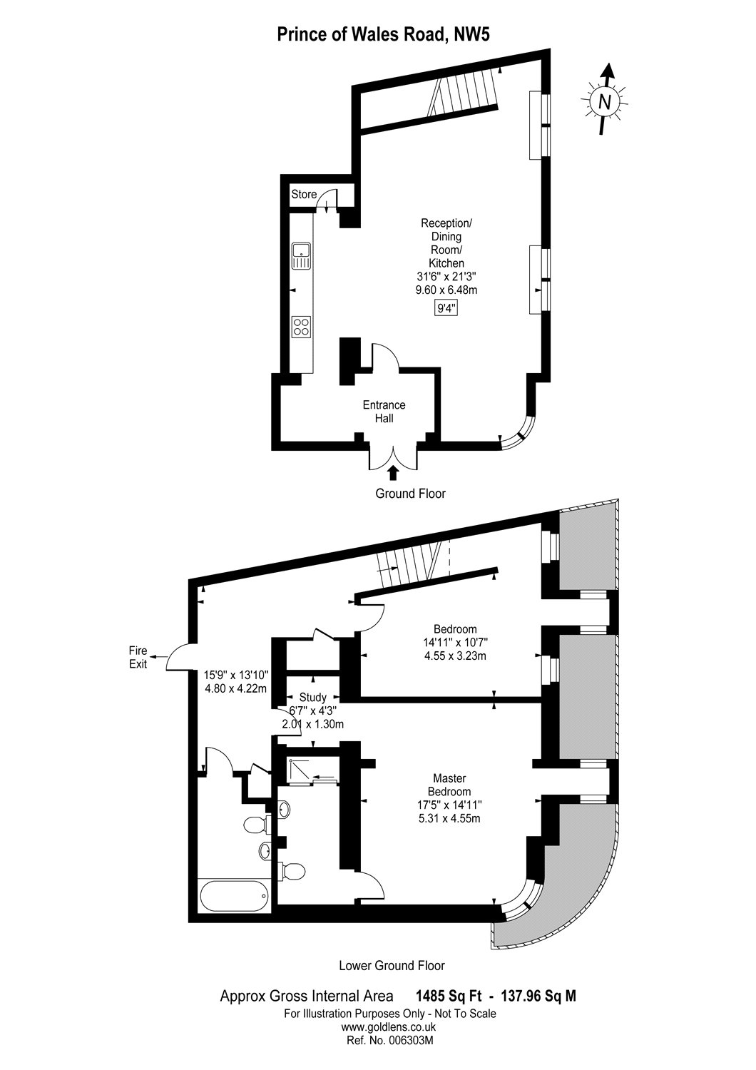 Prince Of Wales Road, Kentish Town, London NW5, 2 bedroom