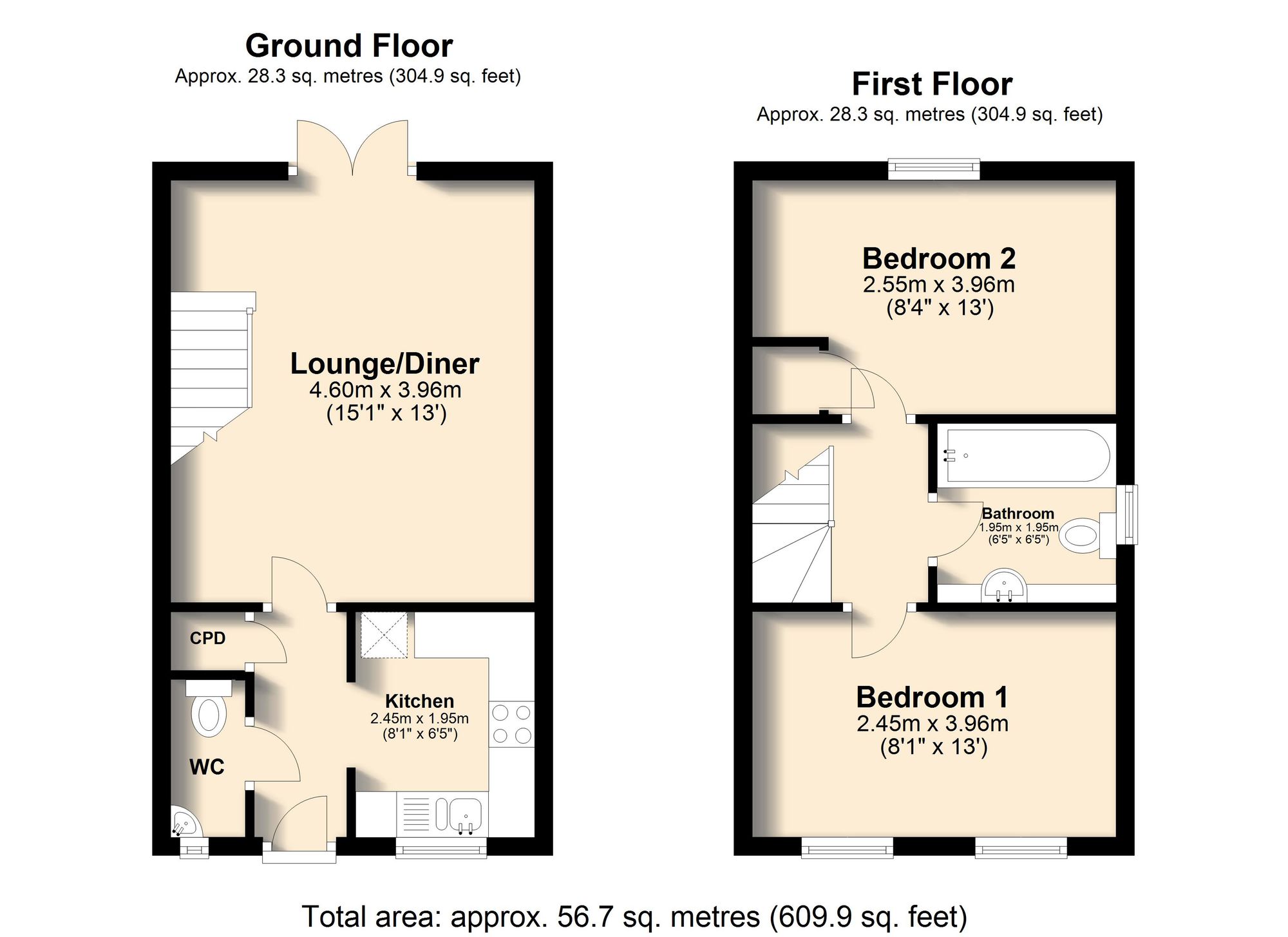 16 Archdale Close, Chesterfield floorplan