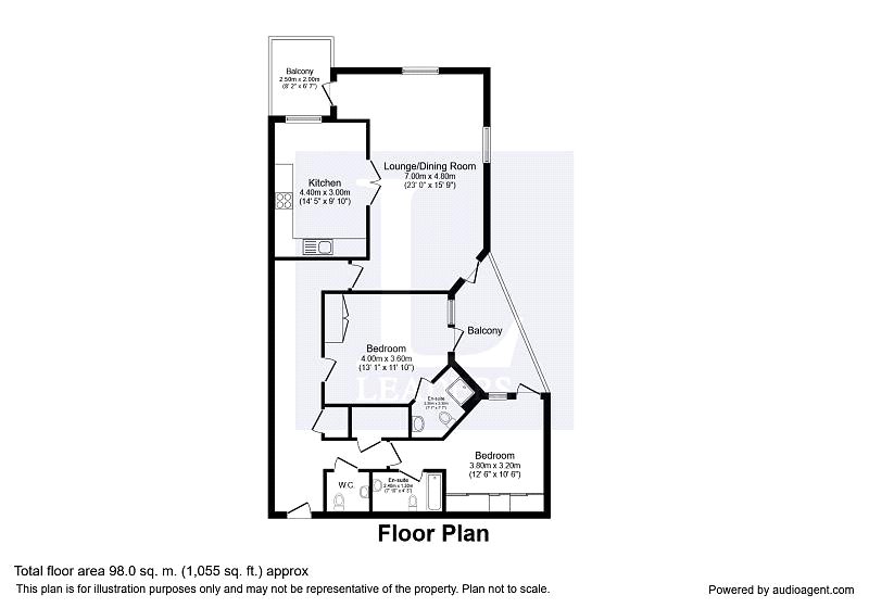 51, Arethusa House, Portsmouth floorplan