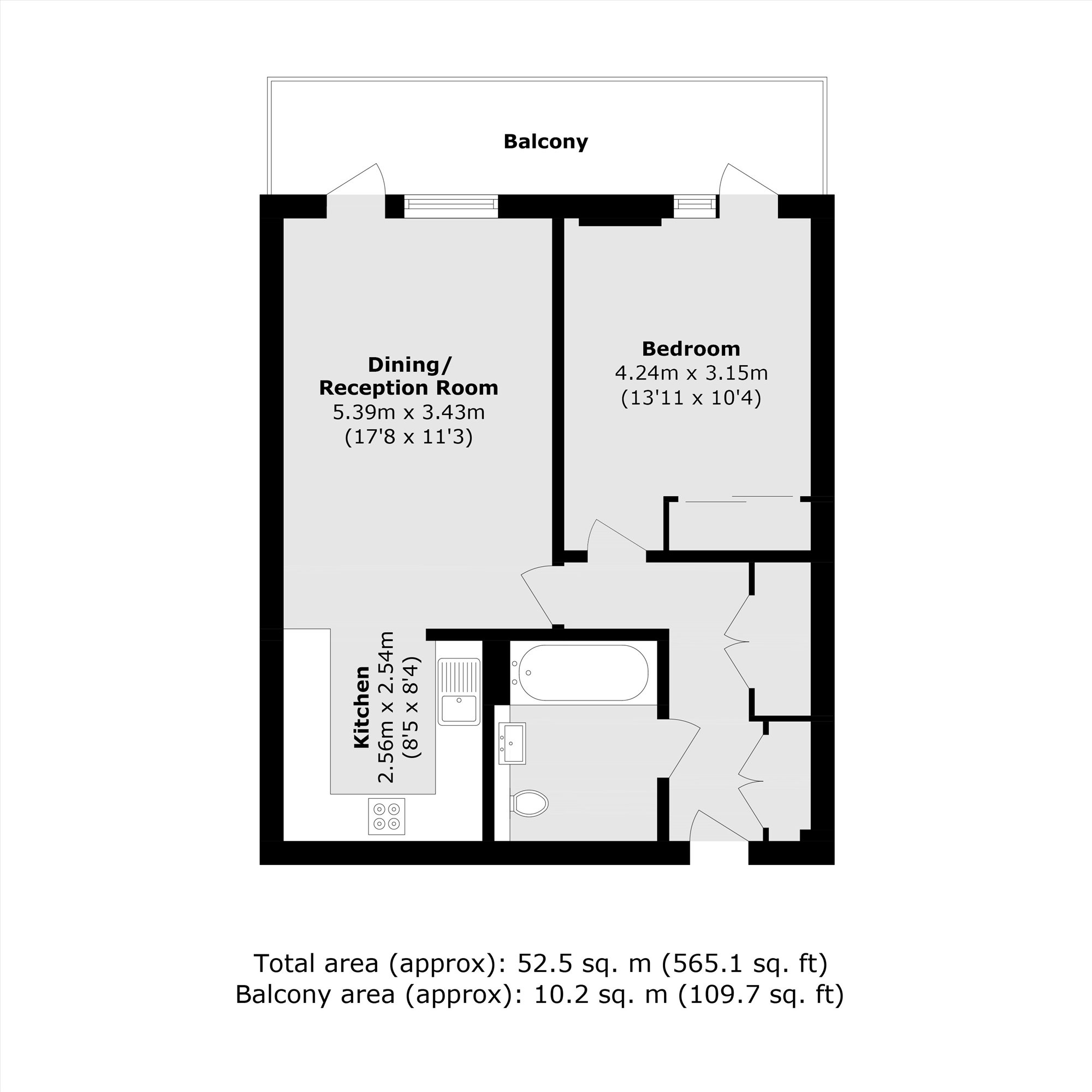 Flat 19 Hendrix Court, 22, Valley Road, London floorplan