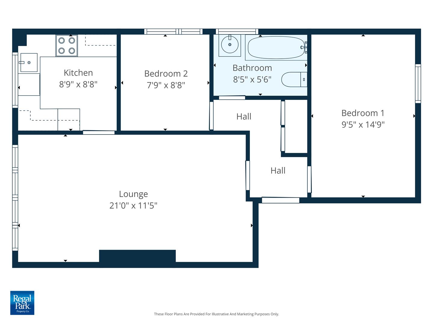 Flat 9, Zuleika House, 235, Park Road, Peterborough floorplan