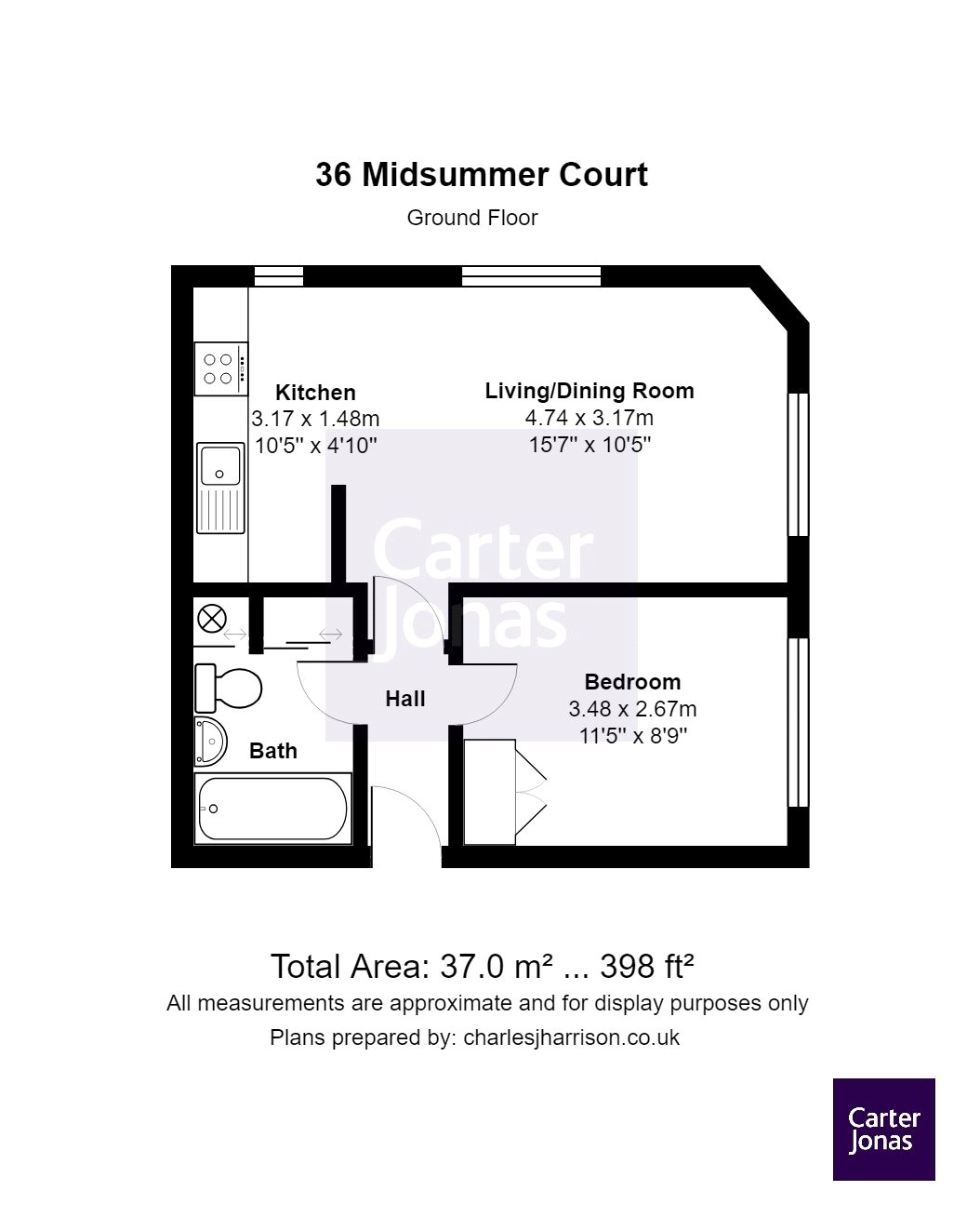 36, Midsummer Court, Cambridge floorplan