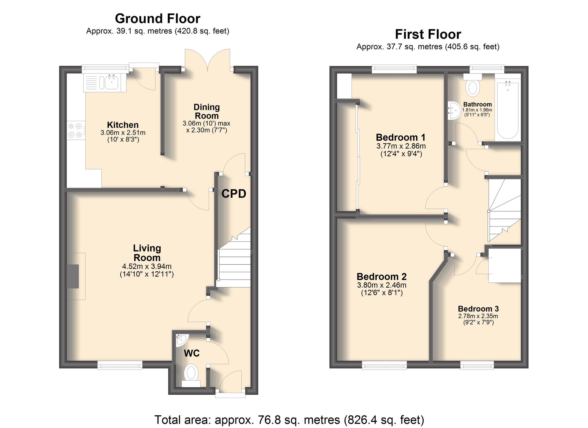 58 Ashton Road, Chesterfield floorplan