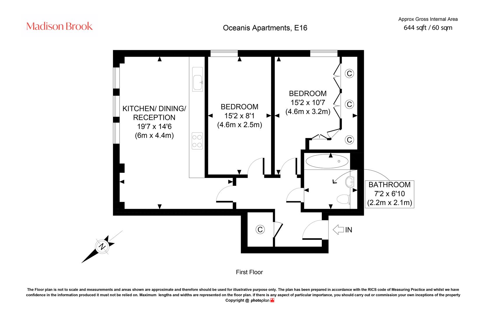 Flat 6, Oceanis Apartments, Royal Victoria Dock floorplan