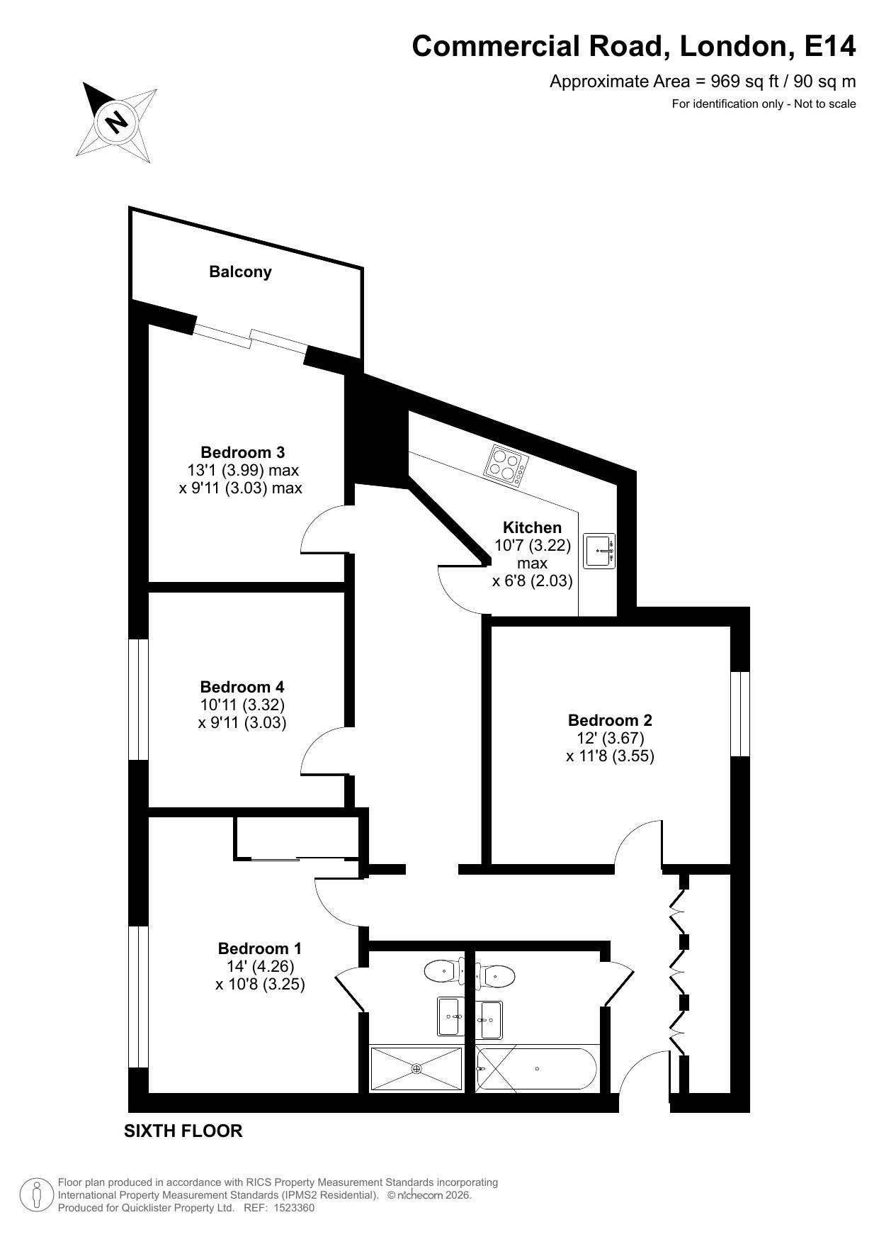 Flat 126 Tequila Wharf, 681, Commercial Road, London, Commercial Road, London, London floorplan