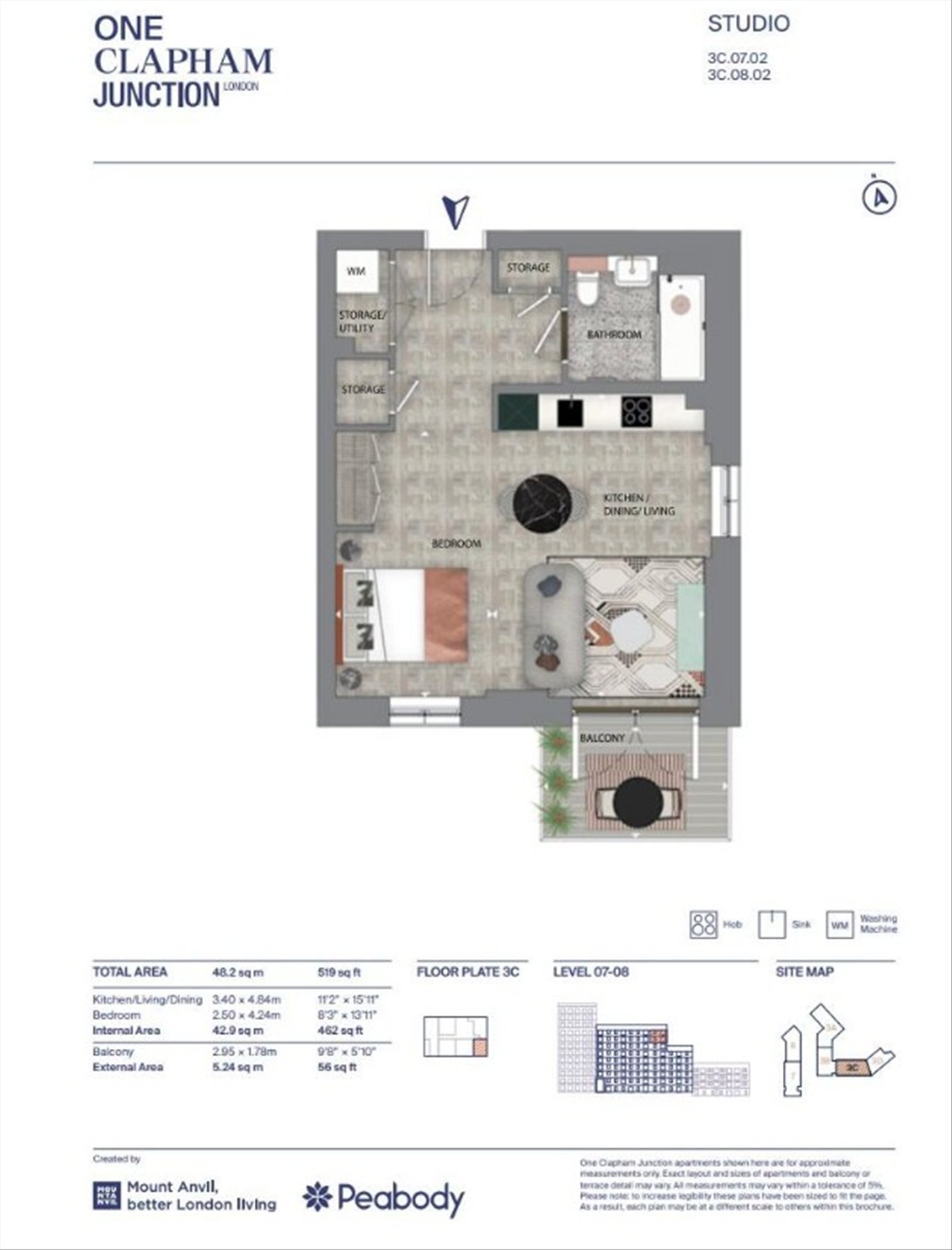 3D.00.05, The Ascent, One Clapham, Battersea floorplan
