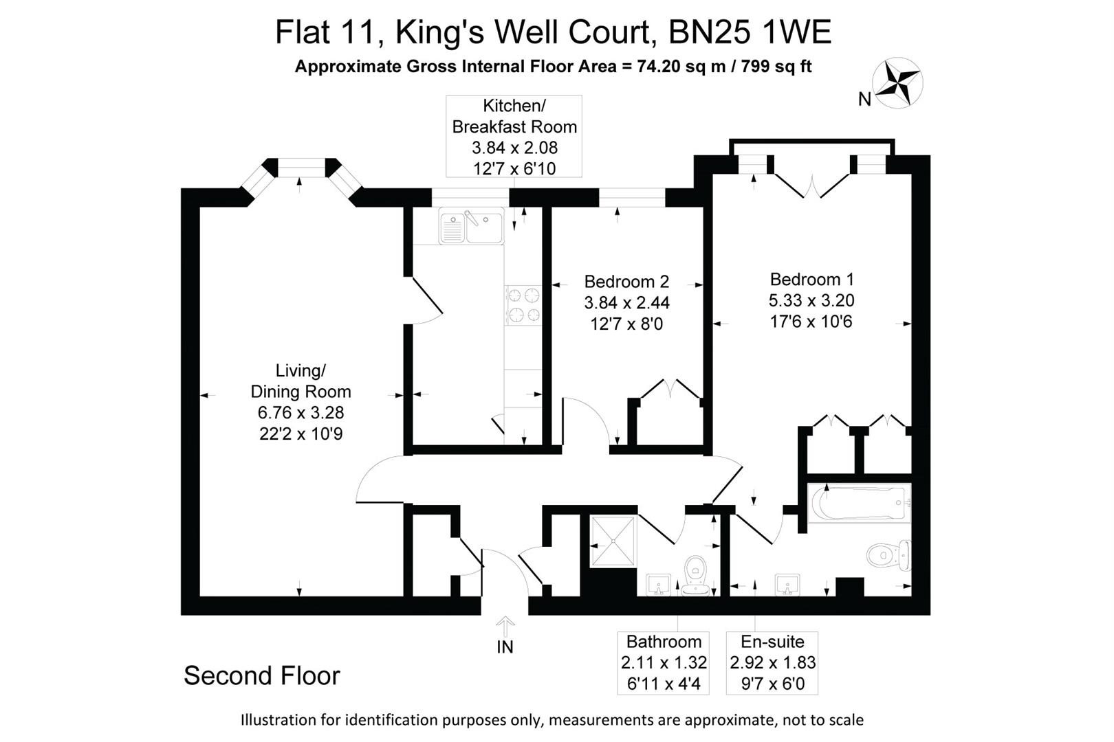 Flat 11, Kingswell Court, The Causeway, Seaford floorplan
