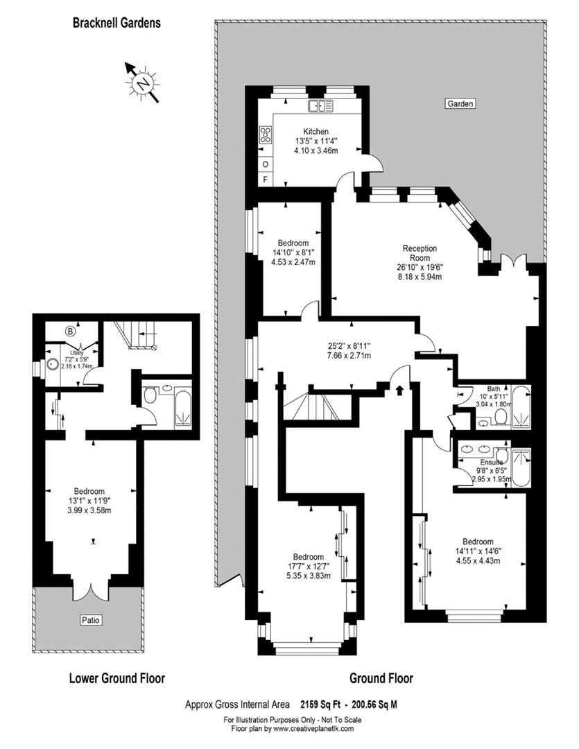 Garden Flat, 14, Bracknell Gardens, London floorplan