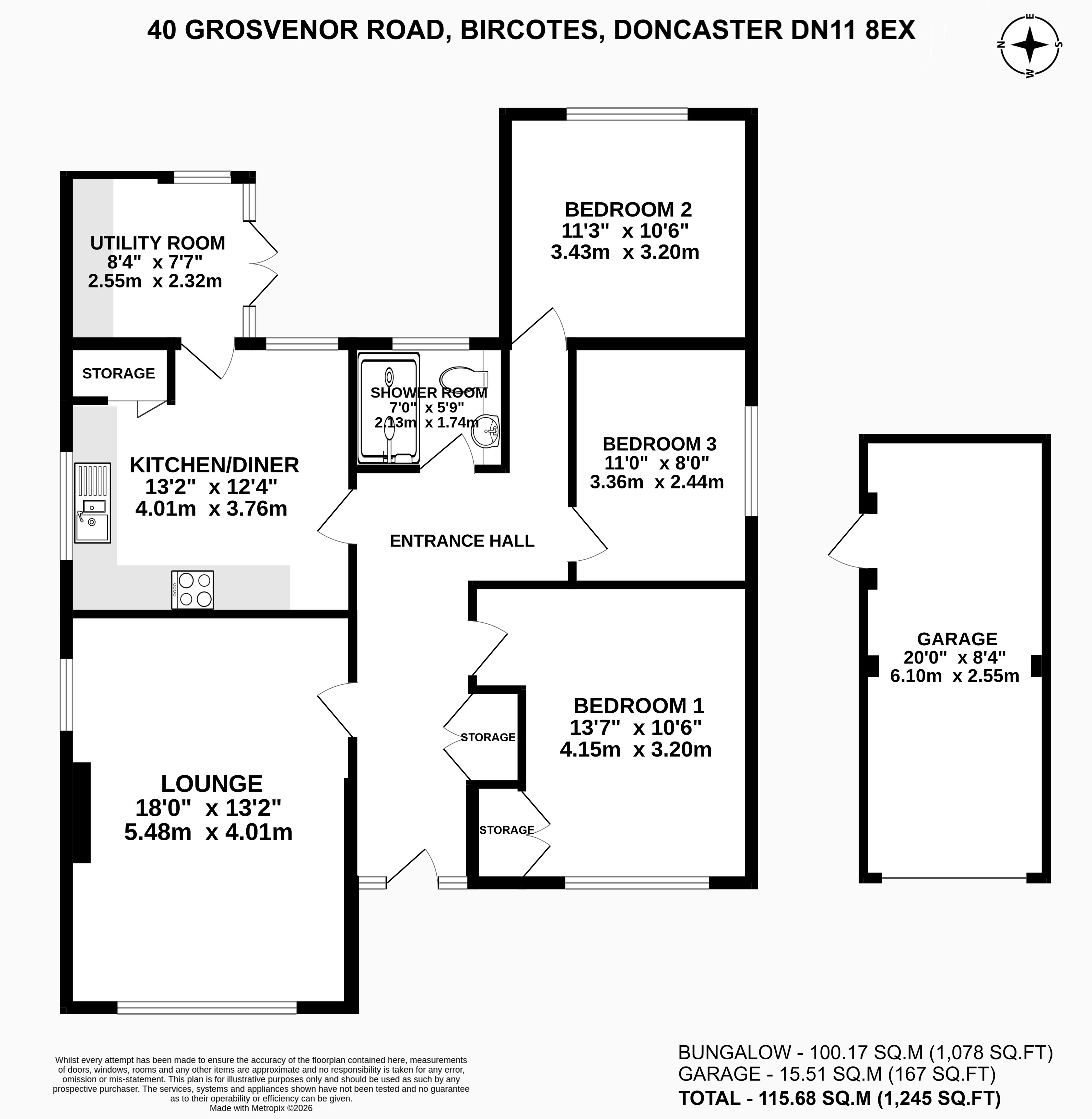 40, Grosvenor Road, Doncaster floorplan