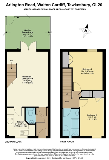 2 Bedrooms Terraced house for sale in 4 Arlington Road, Walton Cardiff, Tewkesbury GL20