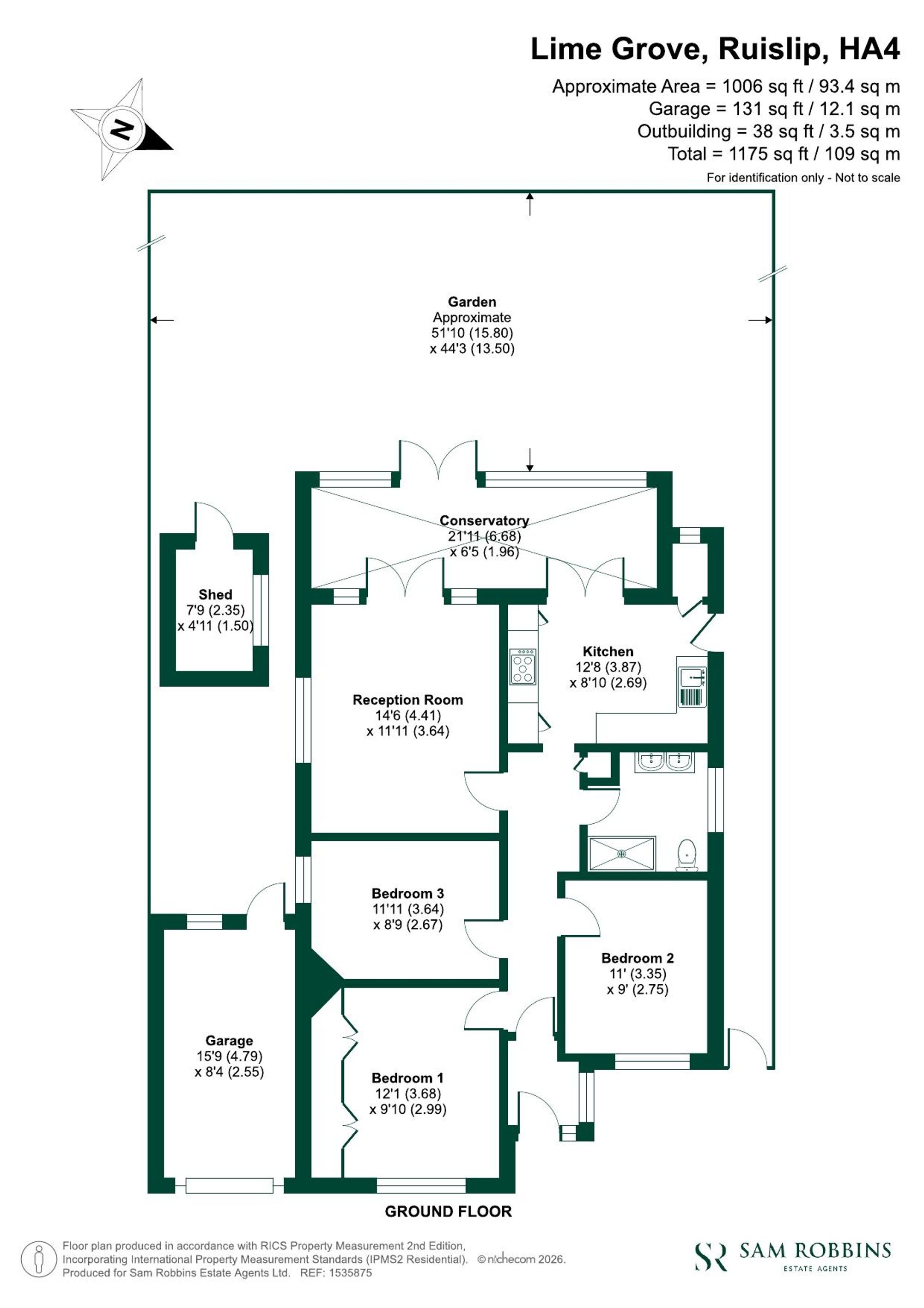 77 Lime Grove, Ruislip floorplan