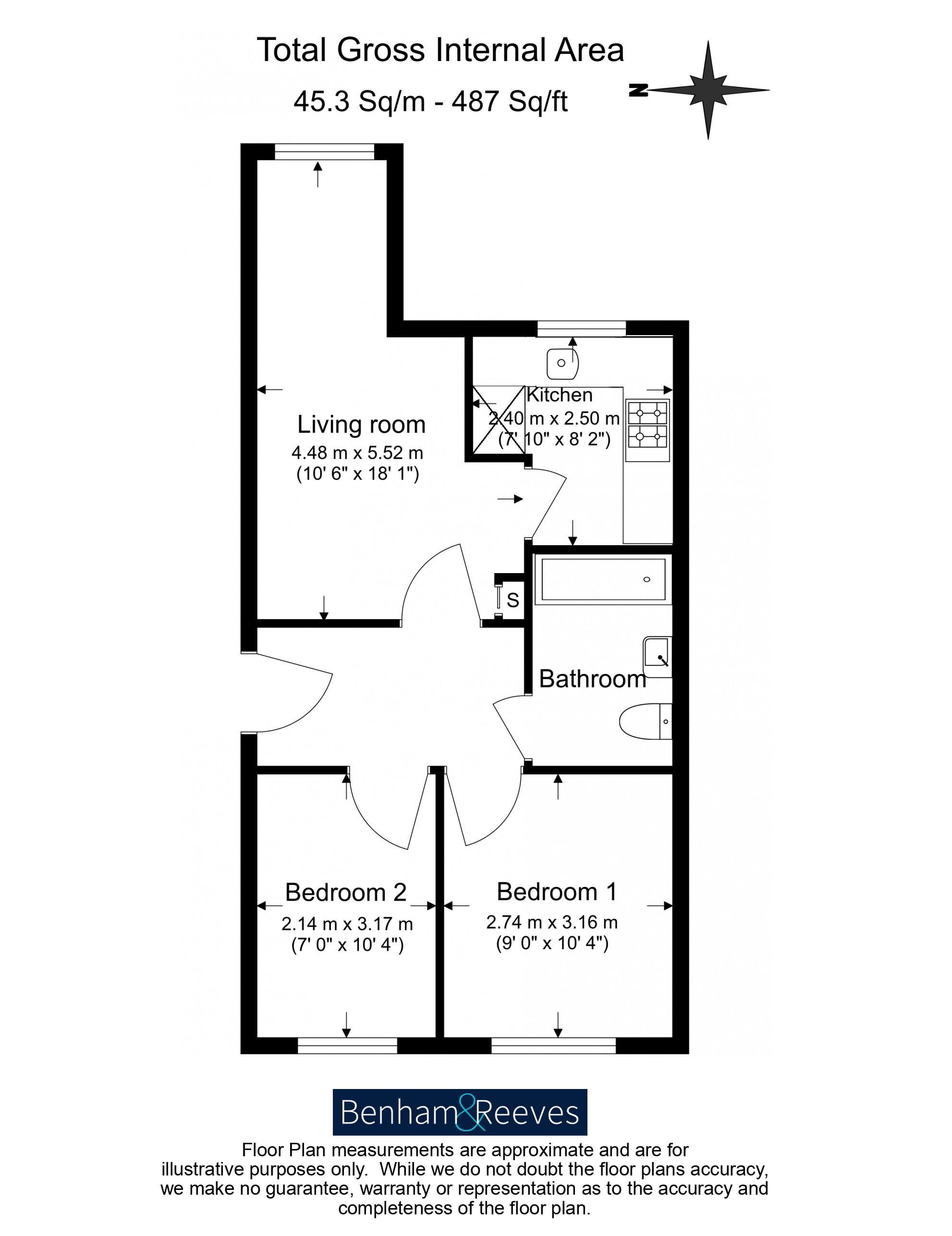 Flat 18, Centurion Court,, Rush Grove Street, Woolwich floorplan
