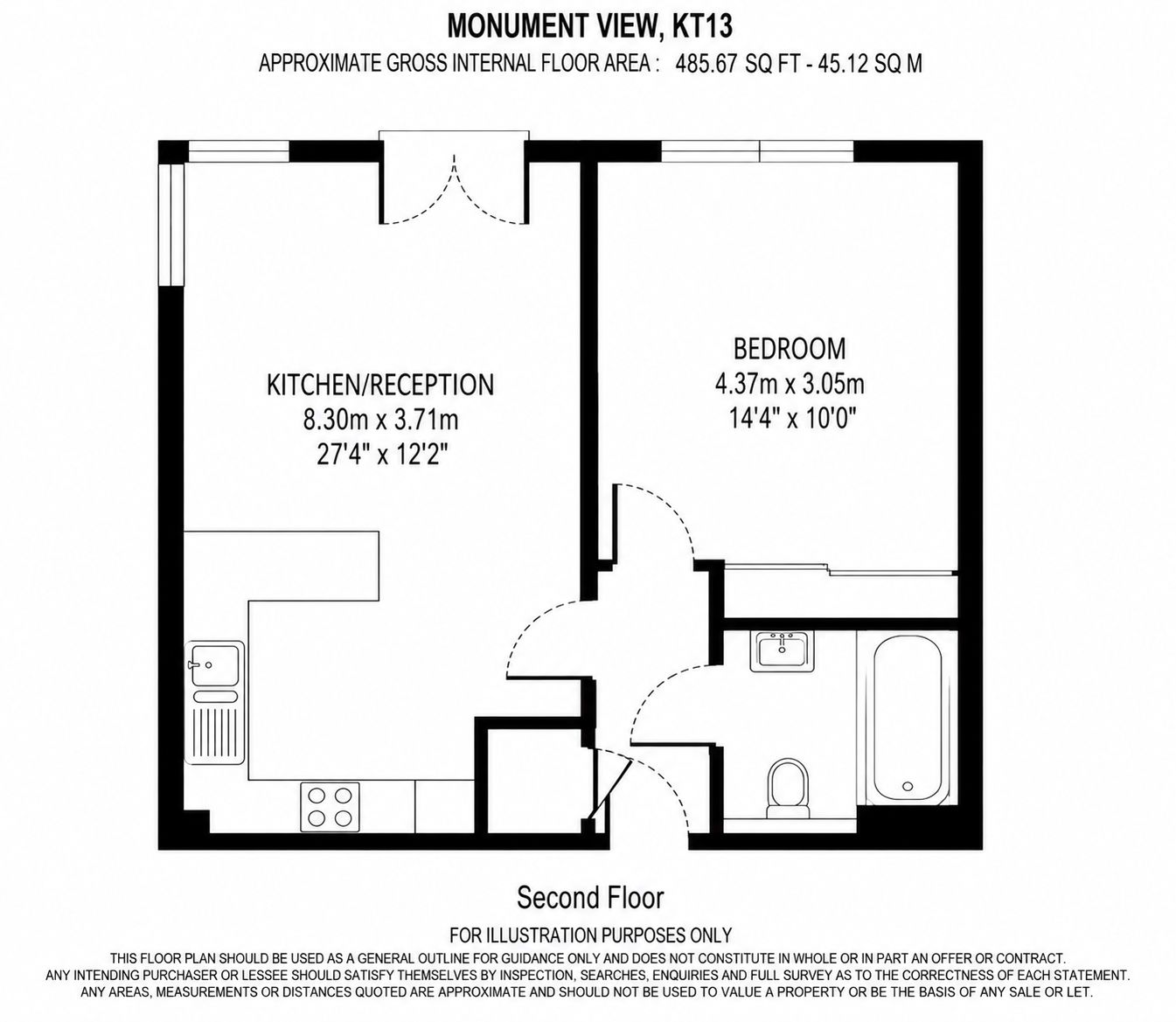 Monument View, Flat 7, 99, Baker Street, Weybridge floorplan